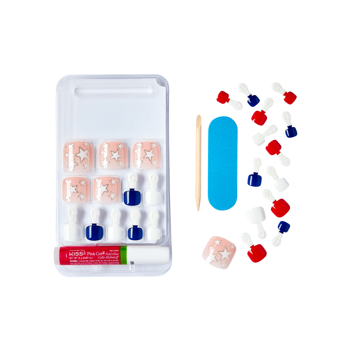KISS Gel Fantasy Patriotic Toenails – Swag