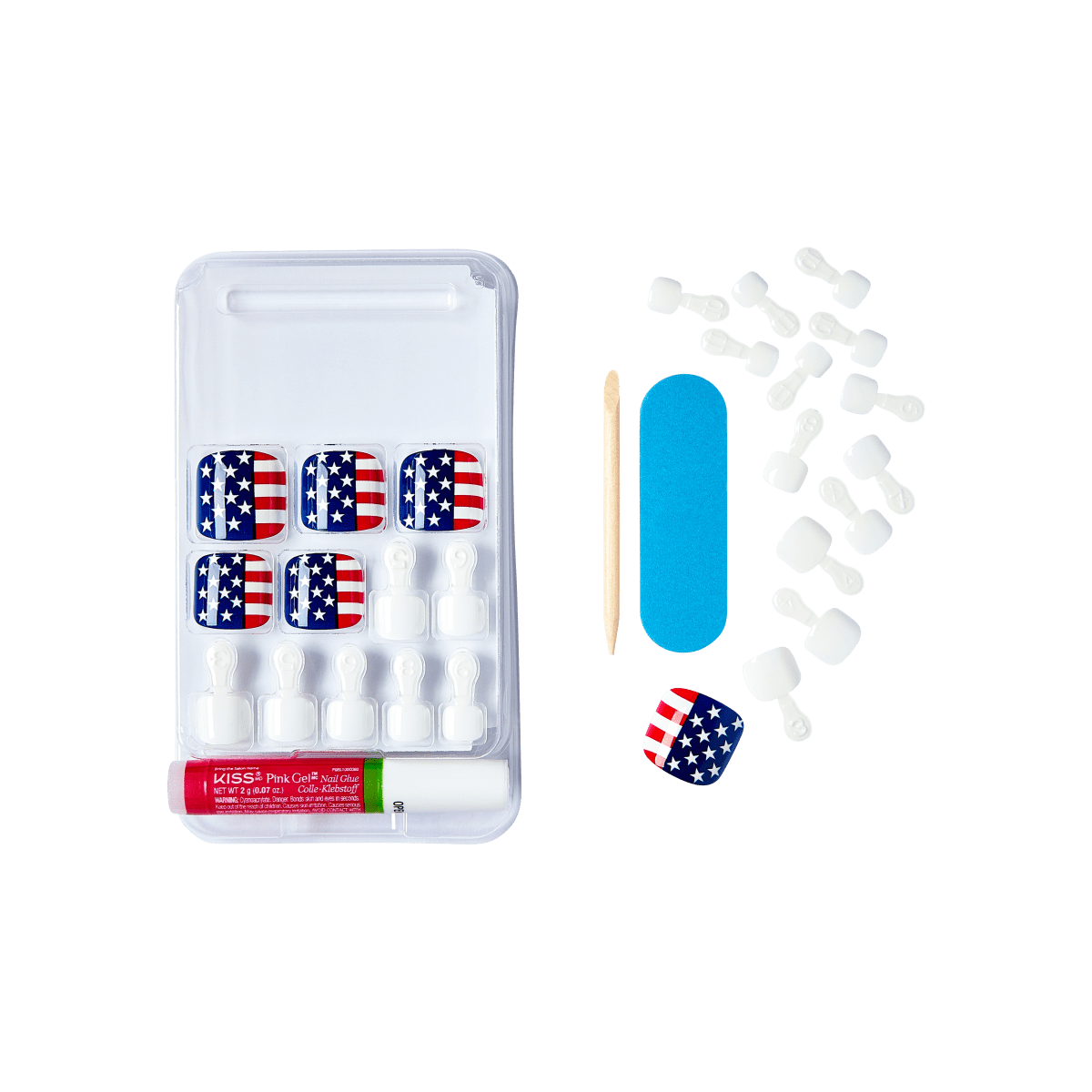 KISS Gel Fantasy Patriotic Toenails – American Flag