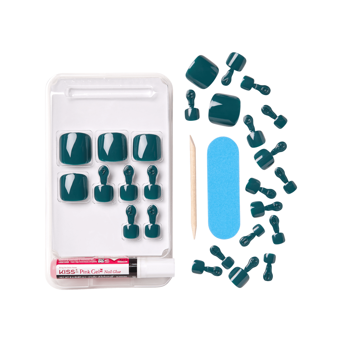 KISS Gel Fantasy Toenails- Forest