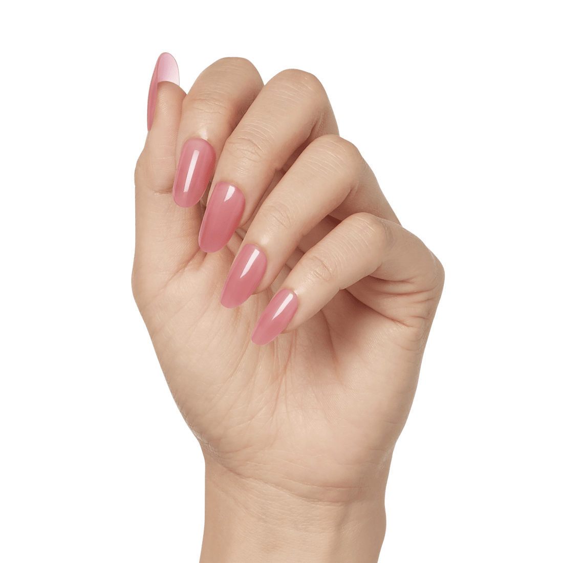 KISS Salon X-tend, Press-On Nails, A Happy Day, Pink, Med Oval, 30ct