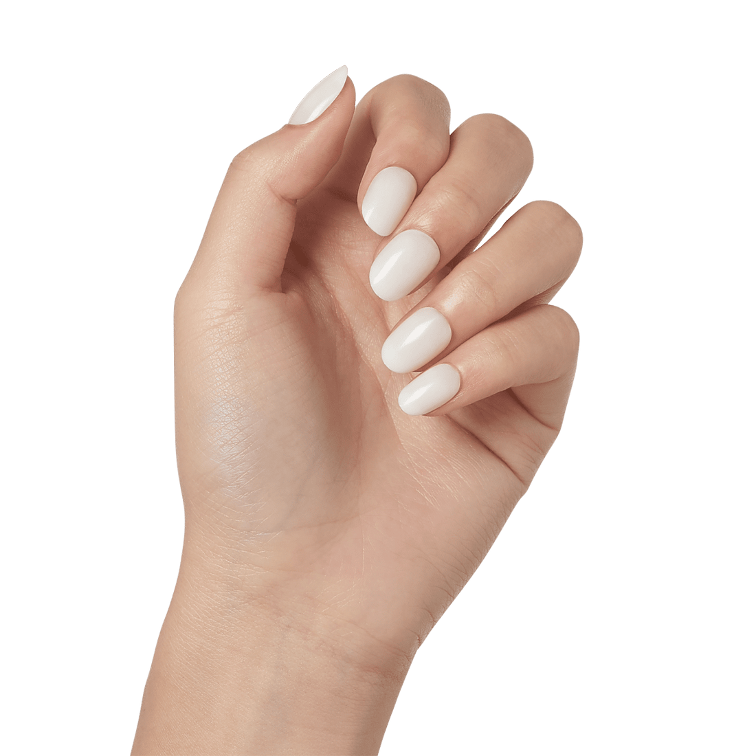 KISS Gel Fantasy, Press-On Nails, Perfect Fit, White, Short Oval, 28ct