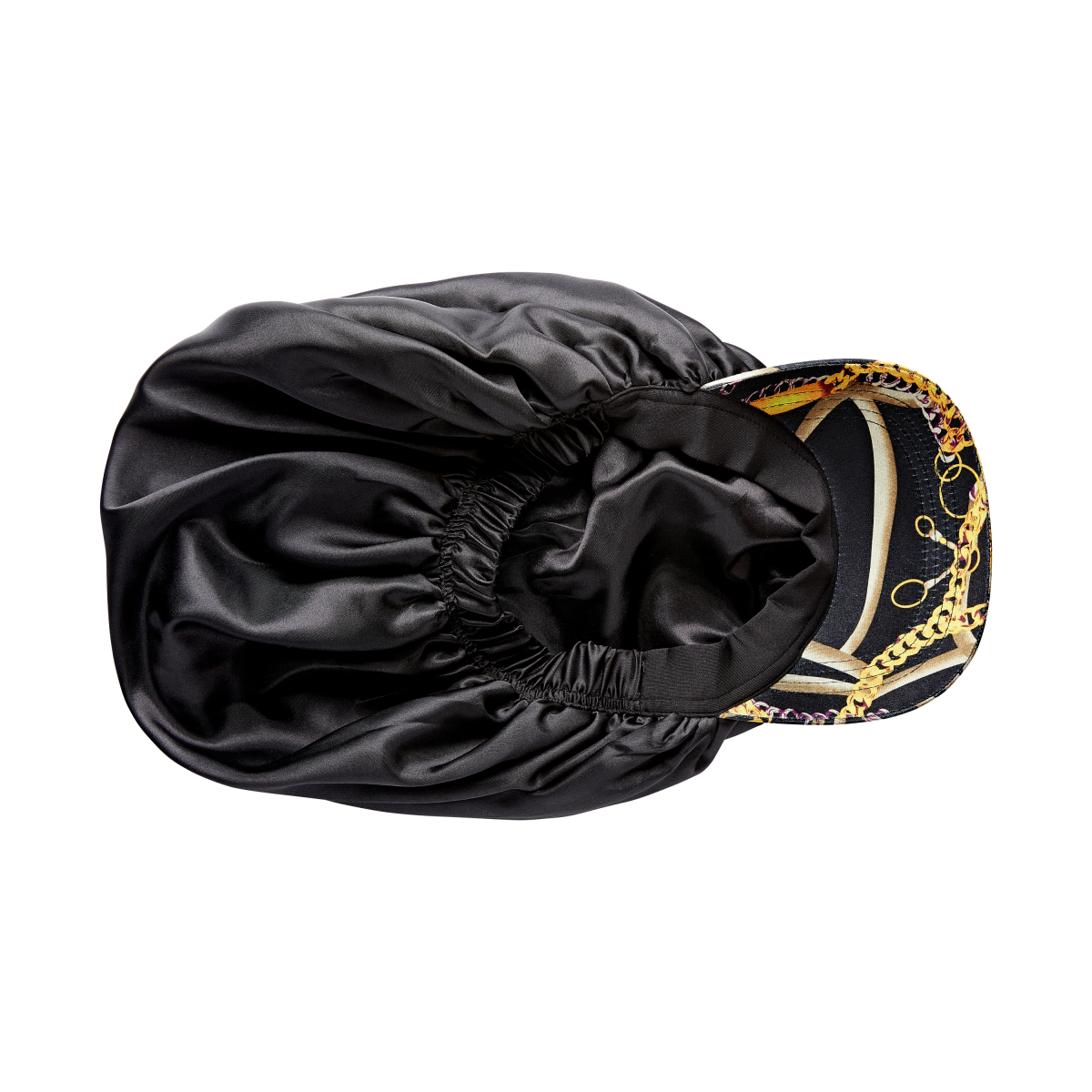 KISS Colors & Care Silky Satin Visor Bonnet Cap - XL Black