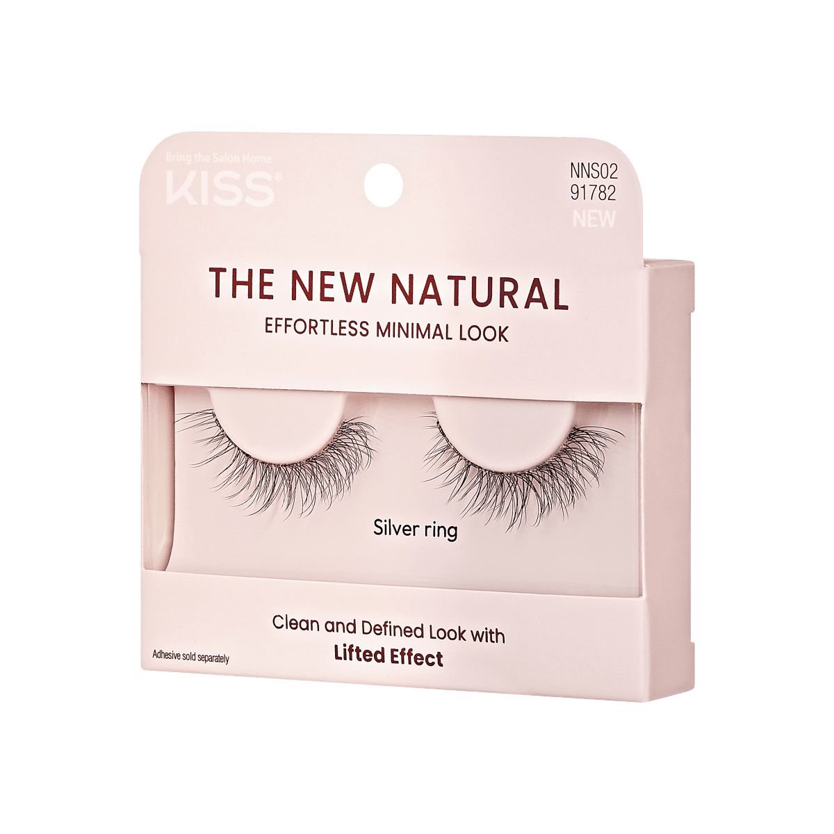 A package of Eylure false eyelashes from the KISS The New Natural collection in the style, Silver ring