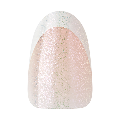 KISS Gel Fantasy Dreamdust, Press-On Nails, Unfiltered, White, Short Almond, 28ct