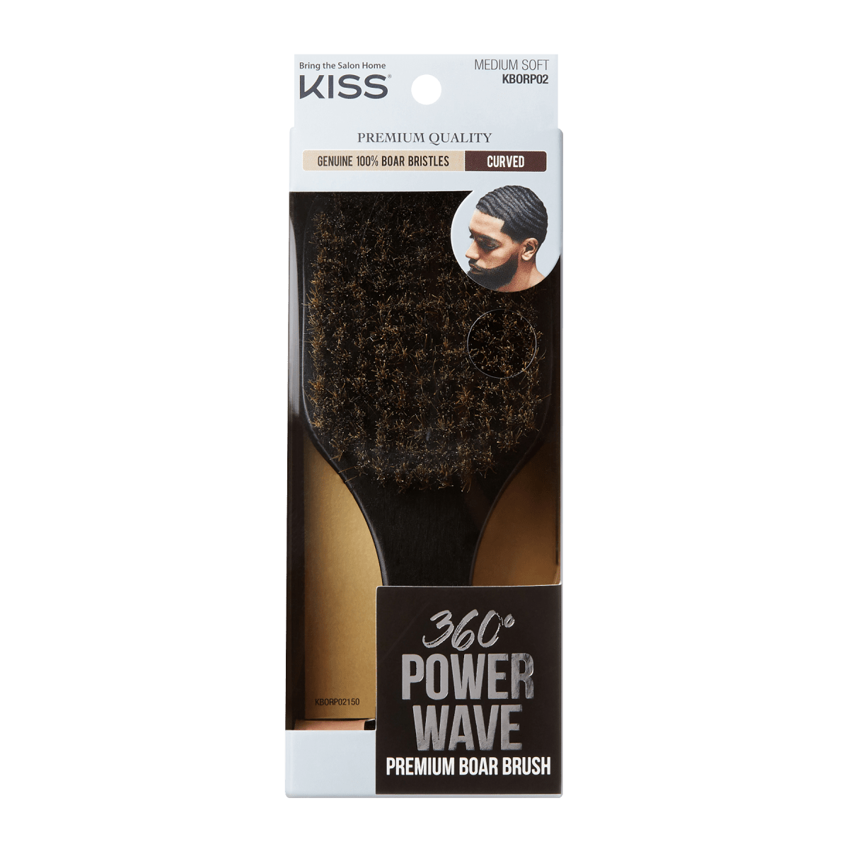KISS Colors & Care 360 Power Wave Premium Boar Brush - Medium Soft
