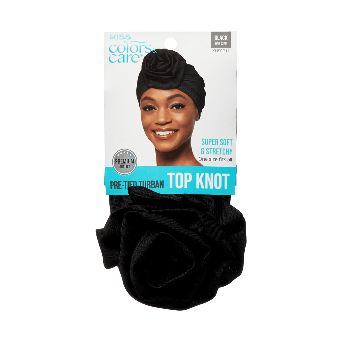 KISS Colors &amp; Care Pre-Tied Turban Top Knot - Black