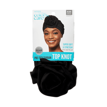 KISS Colors &amp; Care Pre-Tied Turban Top Knot - Black