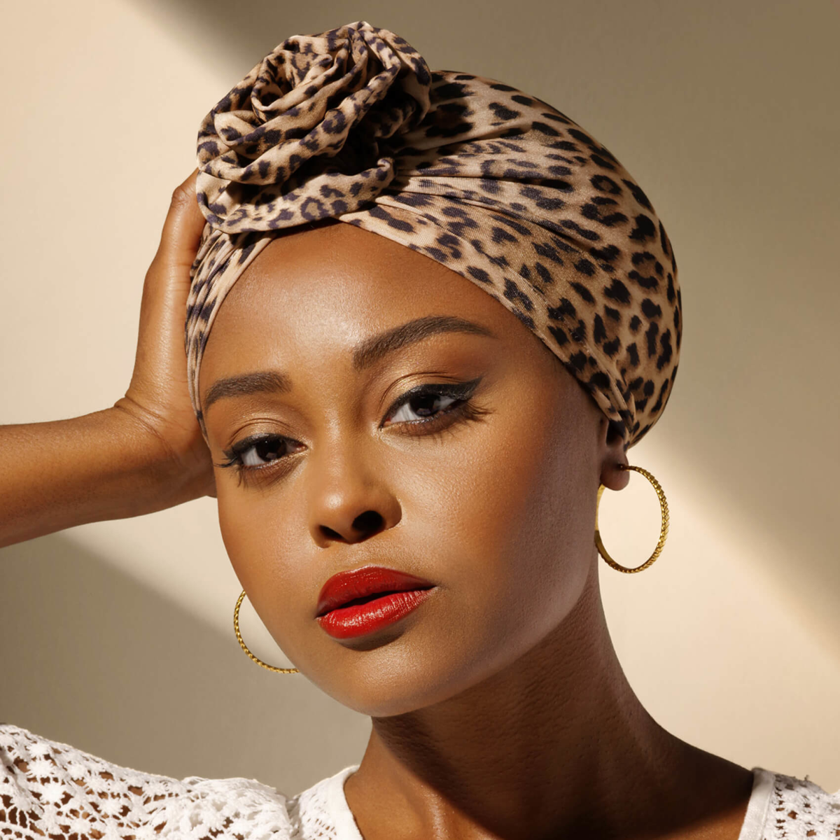 KISS Colors & Care Pre-Tied Turban Top Knot - LEOPARD