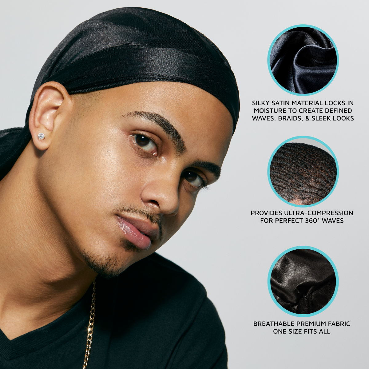 KISS Colors &amp; Care Power Wave Silky Satin Durag - Gold