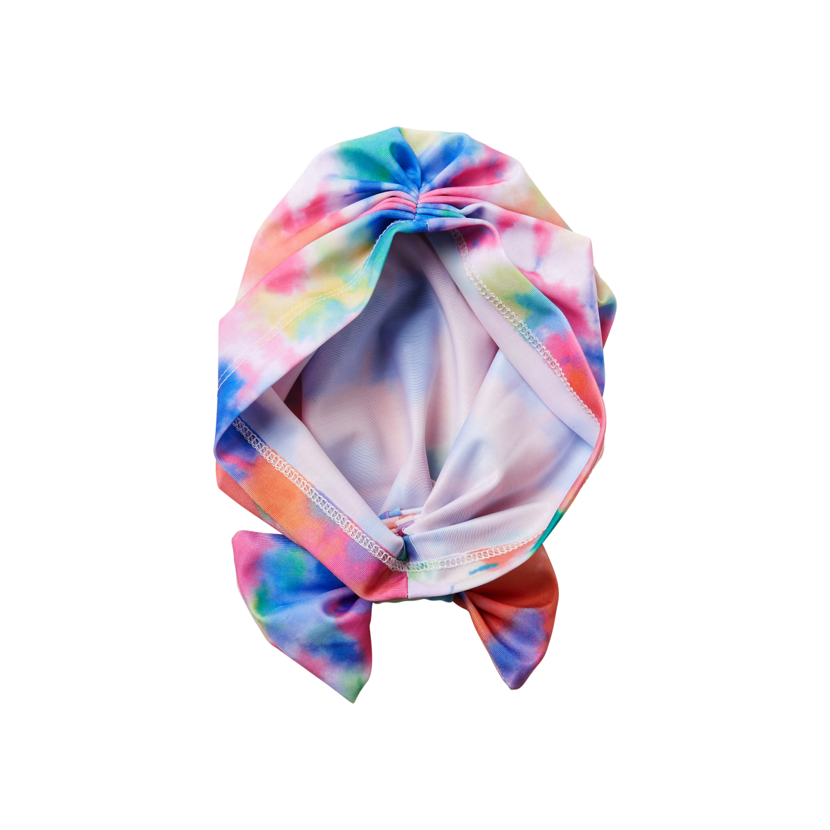 KISS Colors & Care Soft & Silky Pre-Tied Top Knot Bow Turban Wrap for Toddlers - Tie-Dye