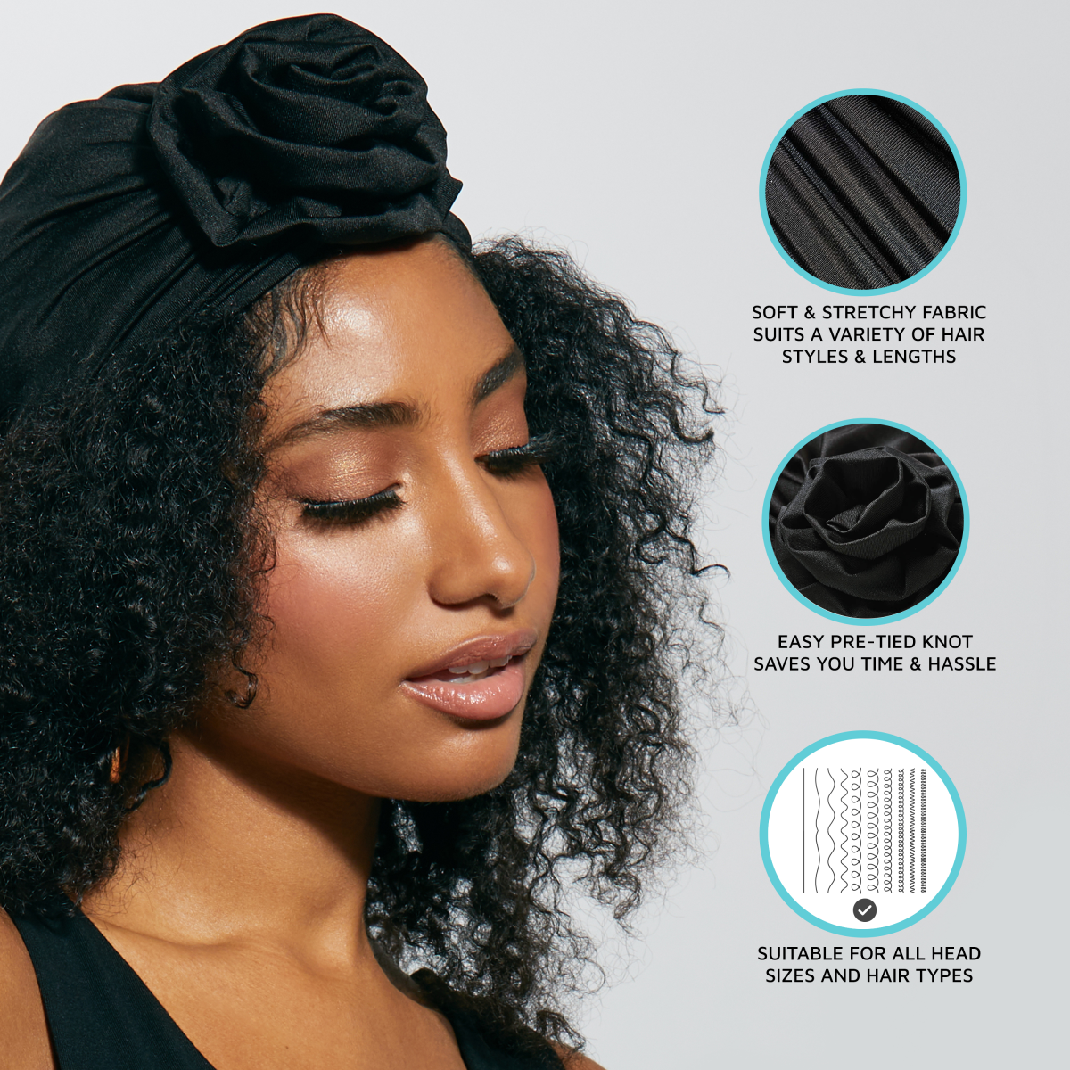 KISS Colors & Care Pre-Tied Turban Top Knot - LEOPARD
