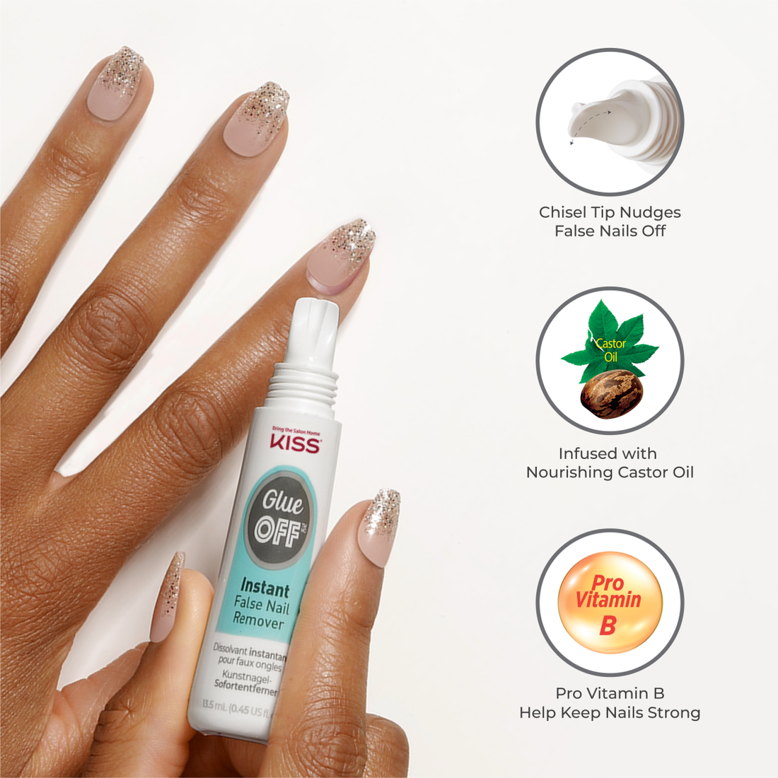 KISS Glue OFF Press On Nails Remover 3-Pack