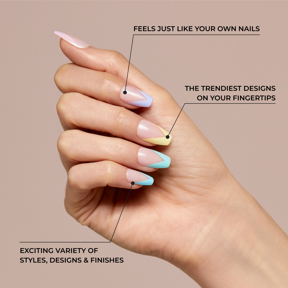 KISS Voguish Fantasy Nails Wider Fit - Weekend Ready