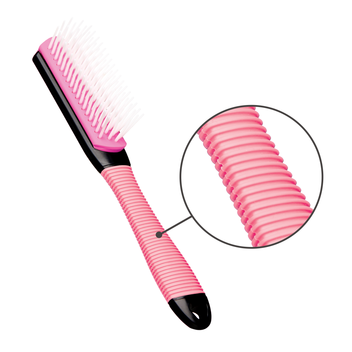 KISS Colors &amp; Care Mini Non-Slip Soft Bristle Detangling Brush - Pink