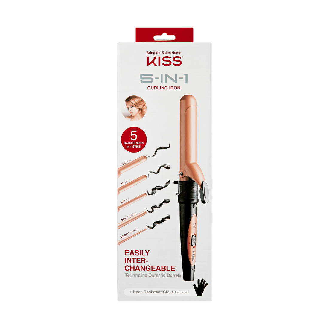 KISS 5-in-1 Interchangeable Curling Iron