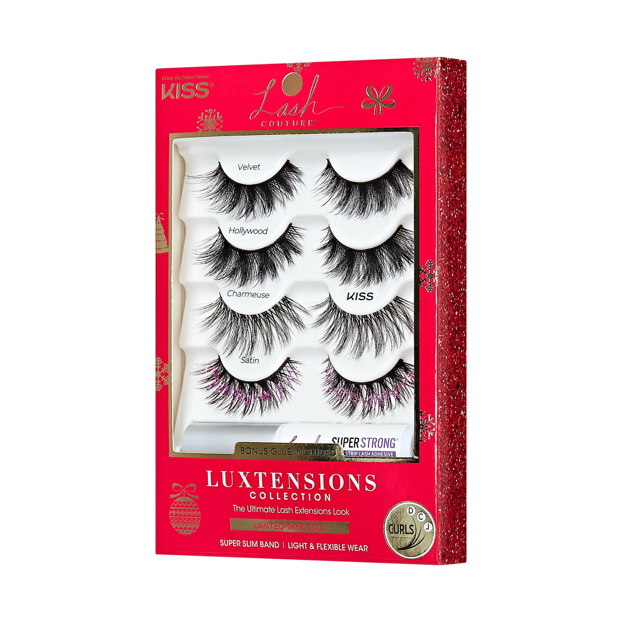 KISS Lash Couture Luxtensions Collection 4-pair false eyelash set with glue