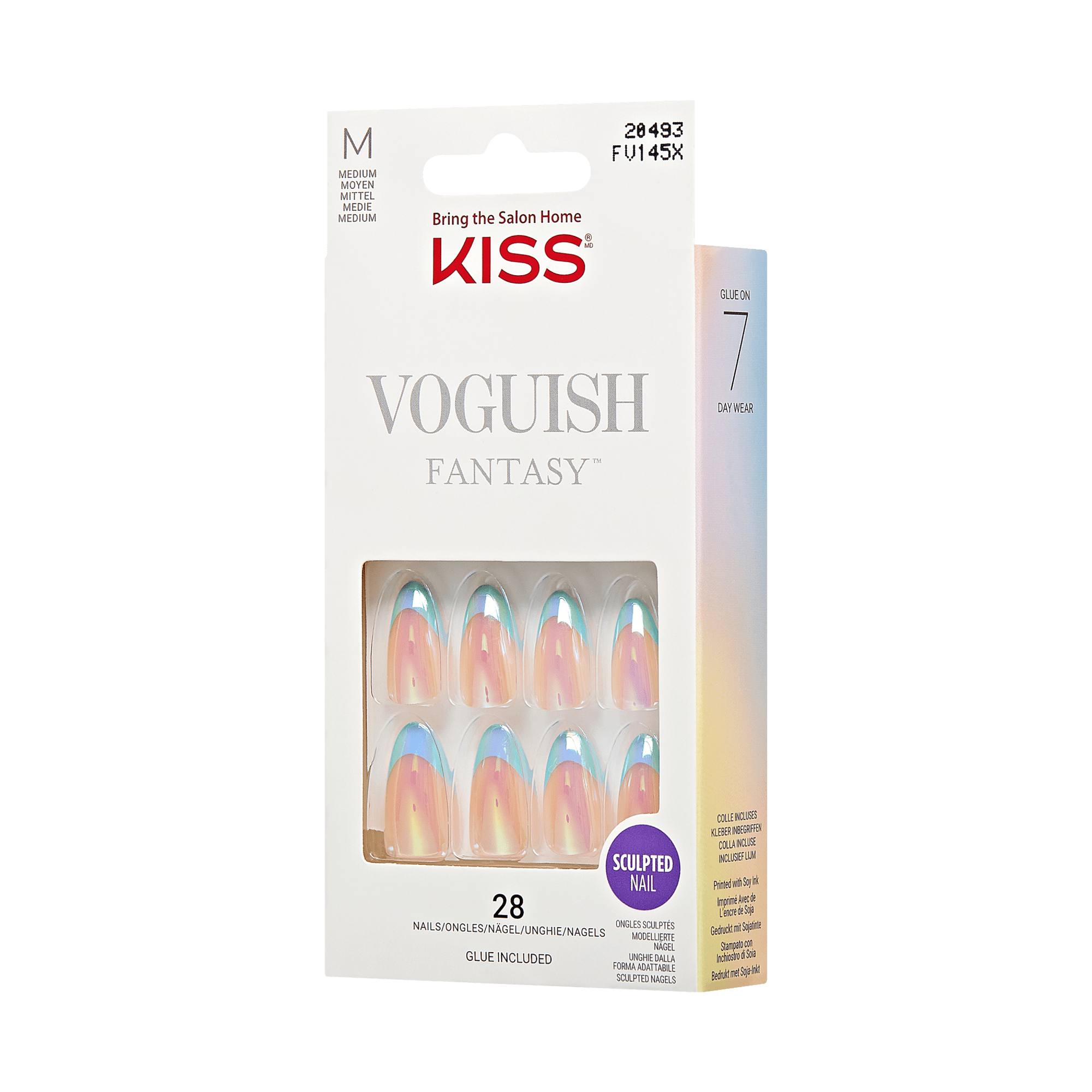 KISS Voguish Fantasy Press On Glue Nails - Hot Interest