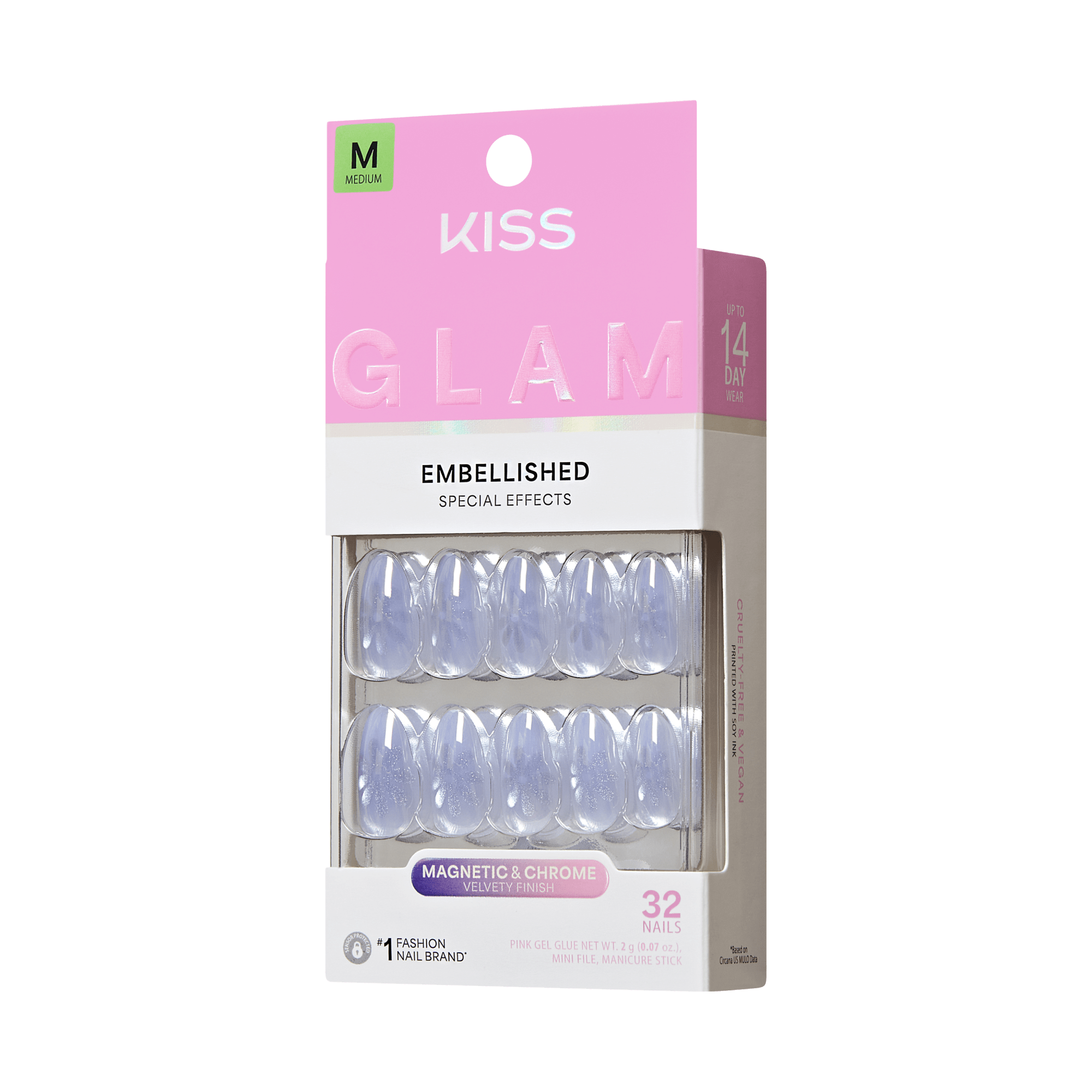 KISS GLAM Embellished Press On Glue Nails - Before It Ends