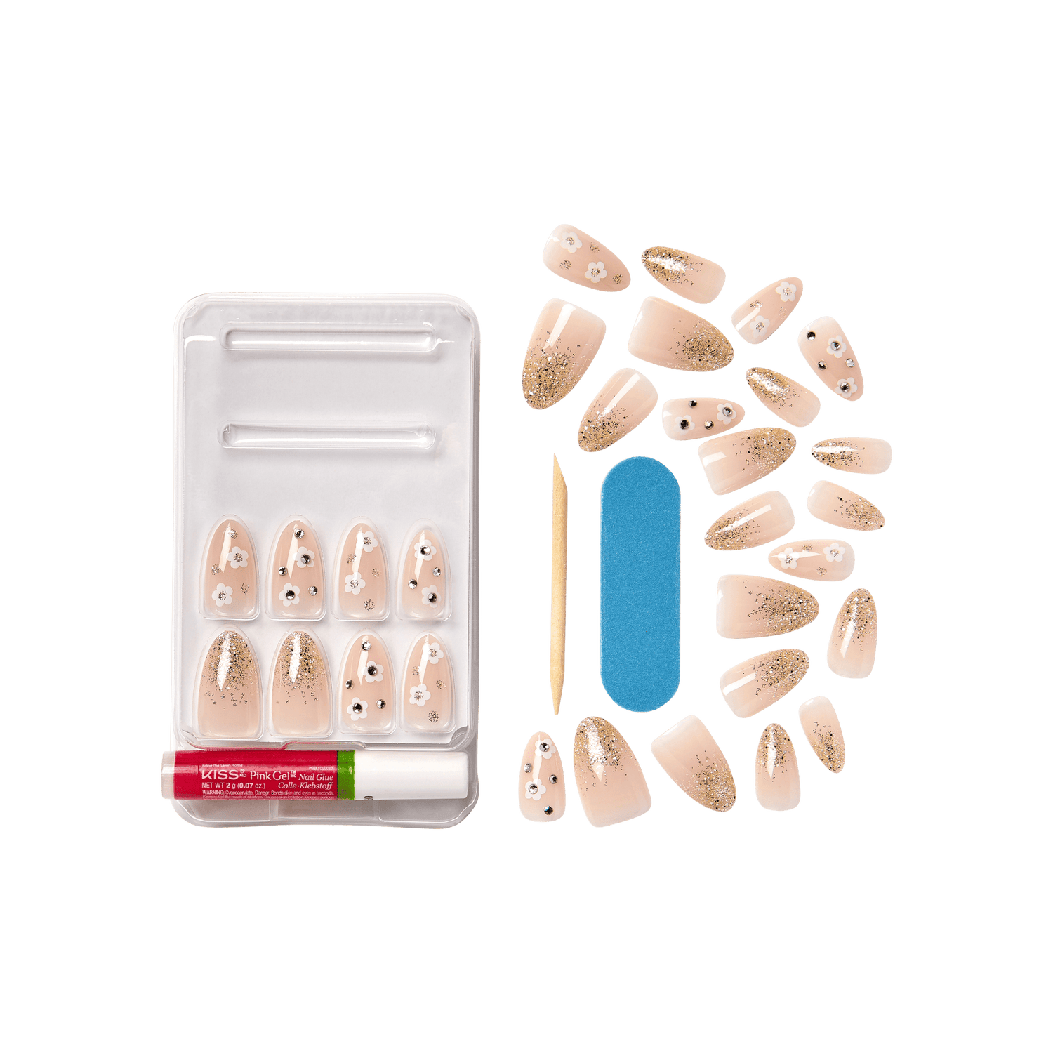 KISS Classy Premium Press On Glue Nails - Gleamin