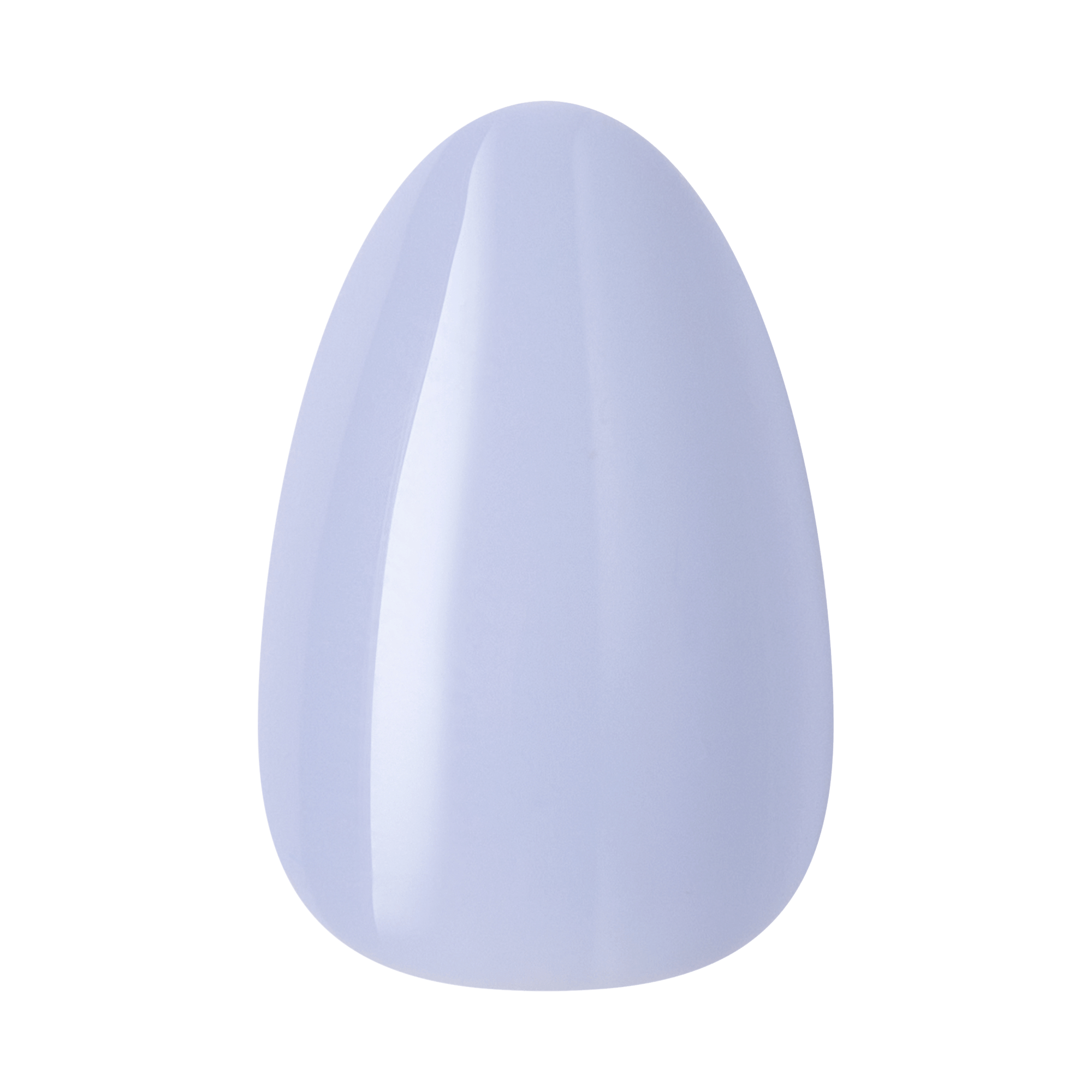 Lavender teardrop-shaped nail polish swatch with glossy finish