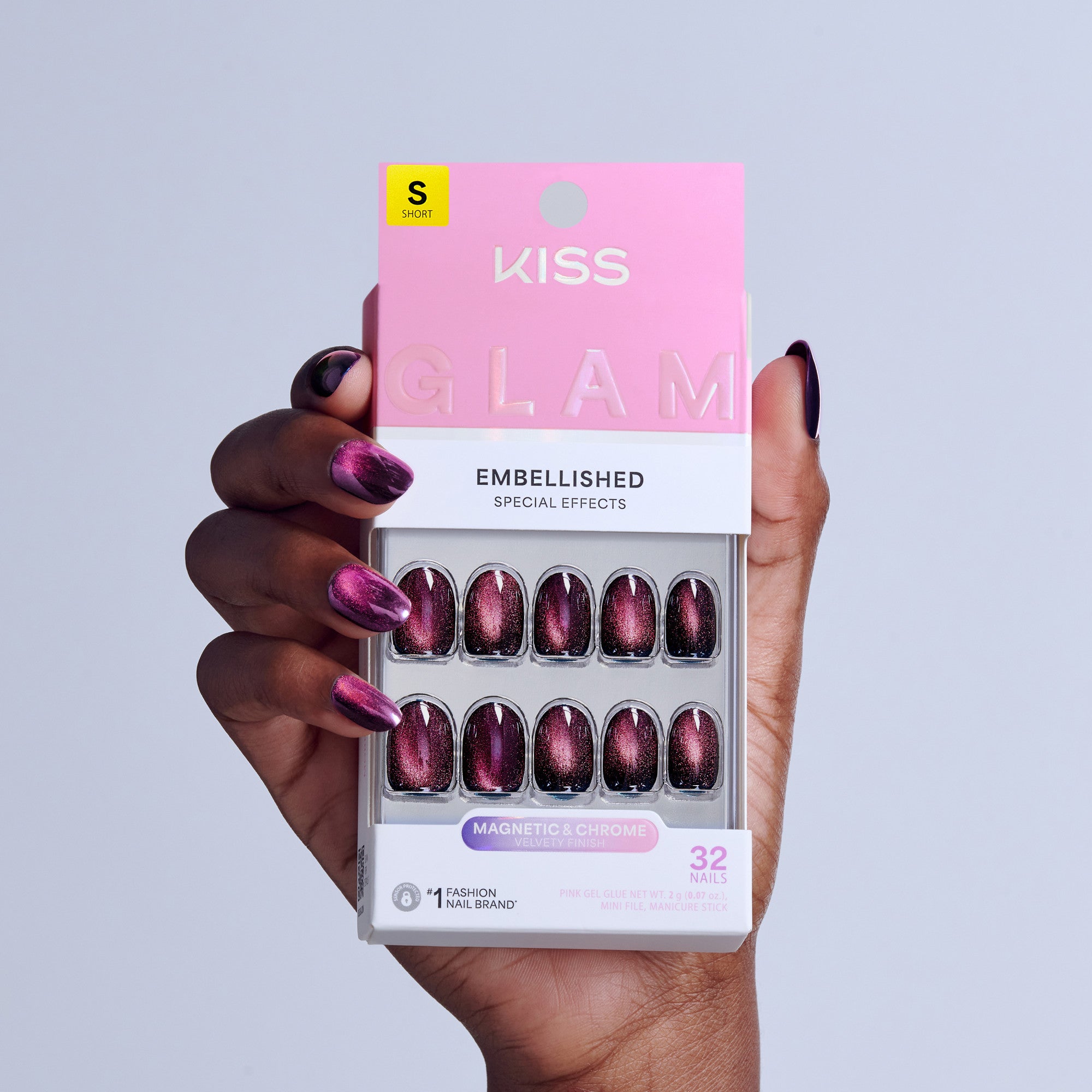 KISS GLAM Embellished Press On Glue Nails - Simple Joys