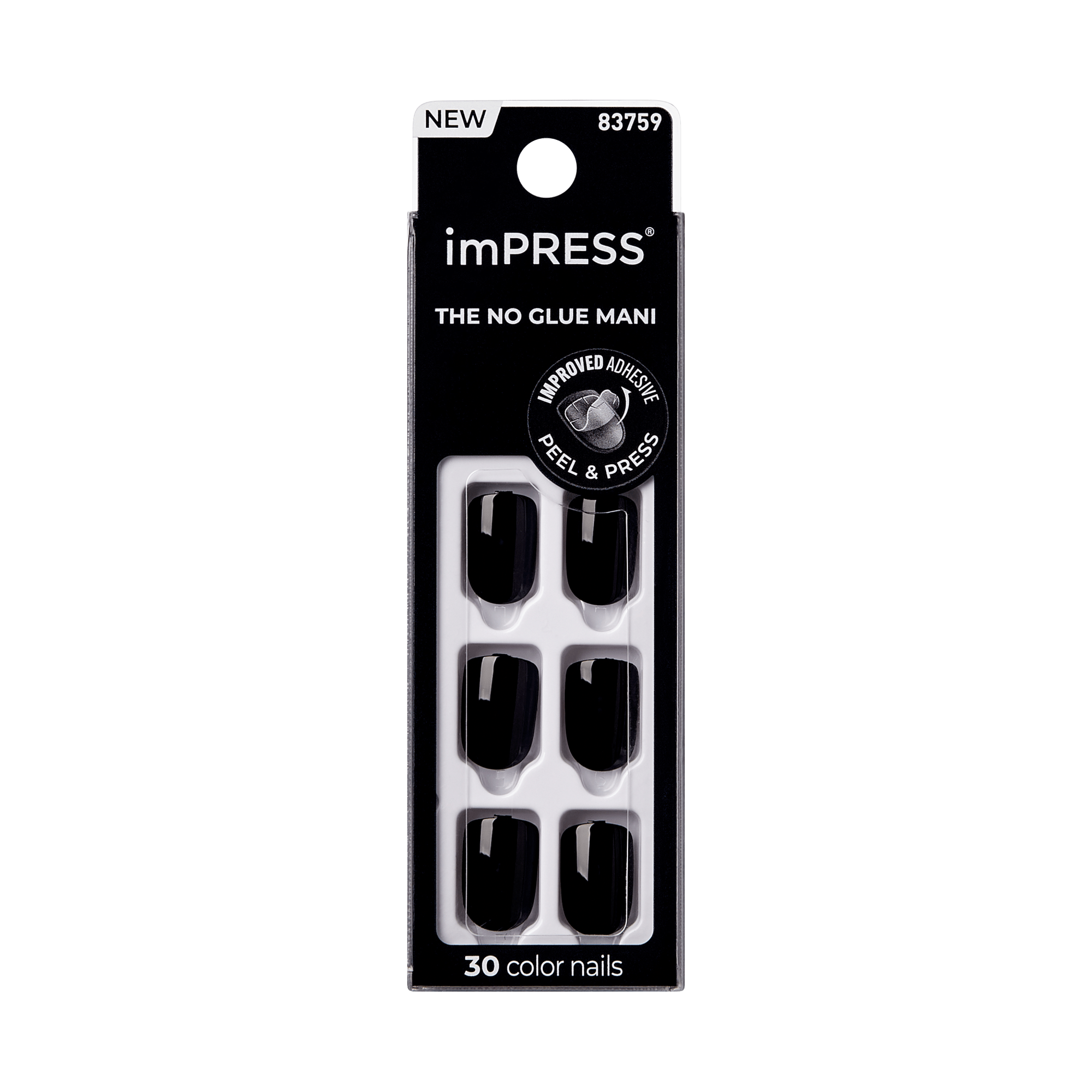 imPRESS Color Press On Nails - All Black
