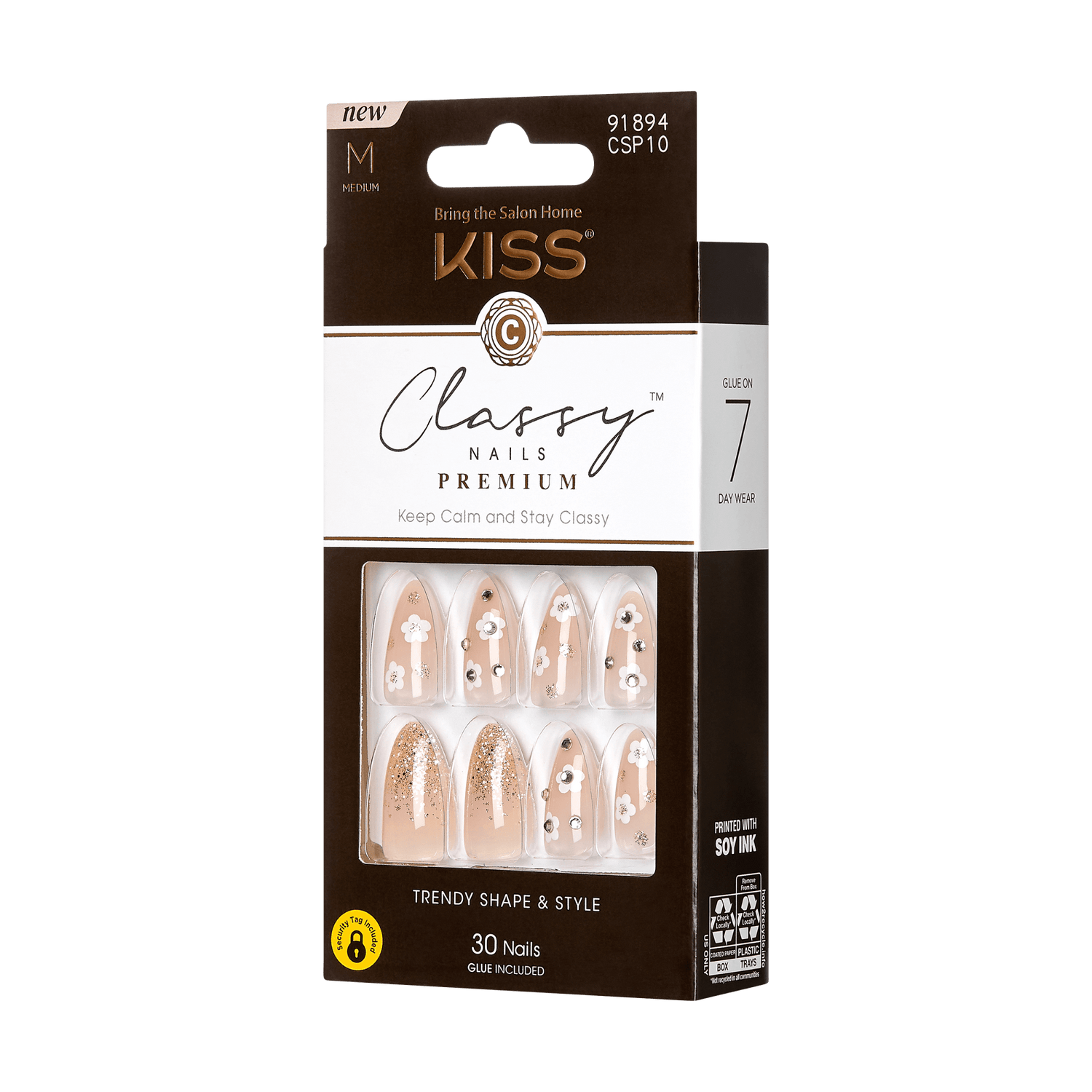 KISS Classy Premium Press On Glue Nails - Gleamin