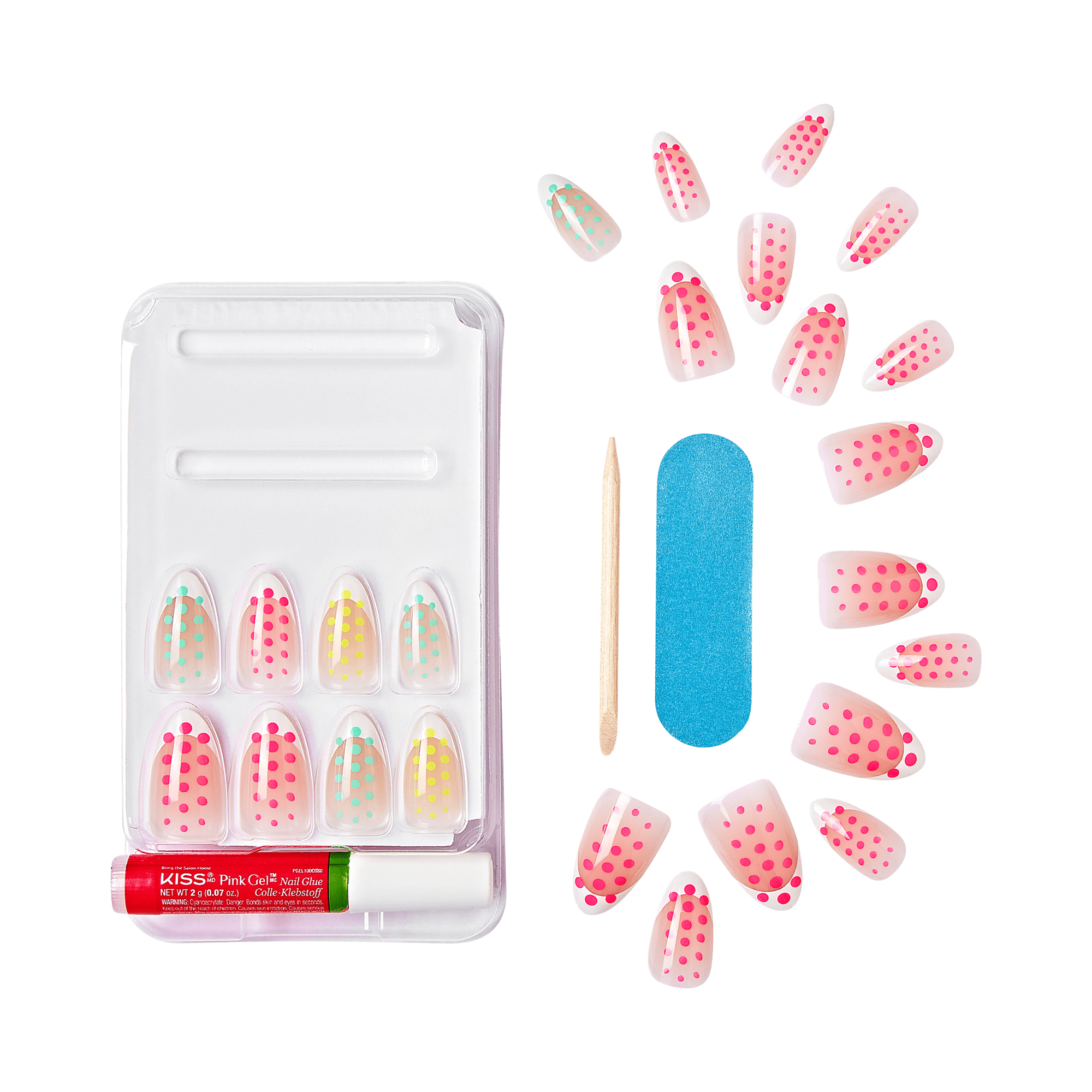 KISS Salon Design Press On Glue Nails - Snooze