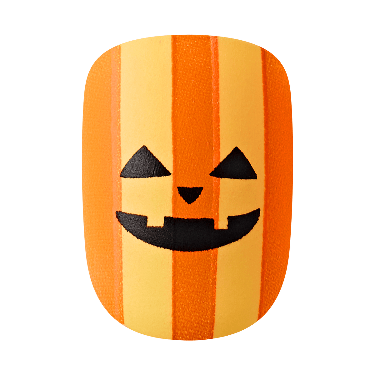 Impress Design Halloween No Glue Fake Press On Nails - Dead Glam | Design, Orange & Black, Short, Squoval, Glow In The Dark, Manicure