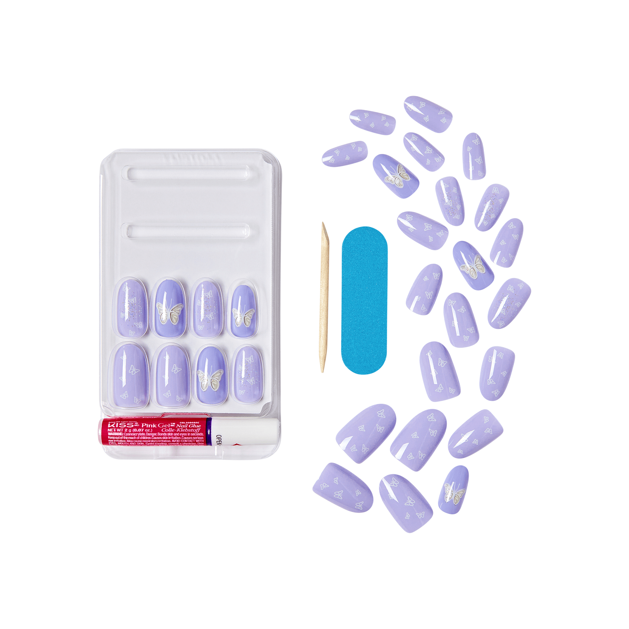 KISS Gel Fantasy Allure Press On Glue Nails - Waves