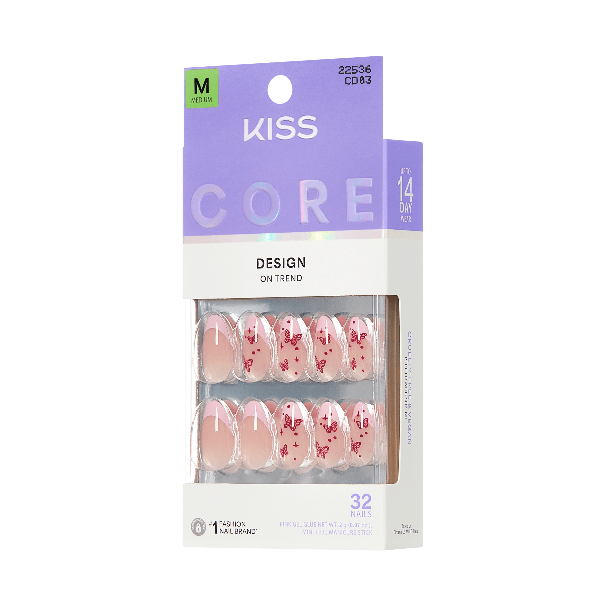 KISS CORE Design Press On Glue Nails - Signature
