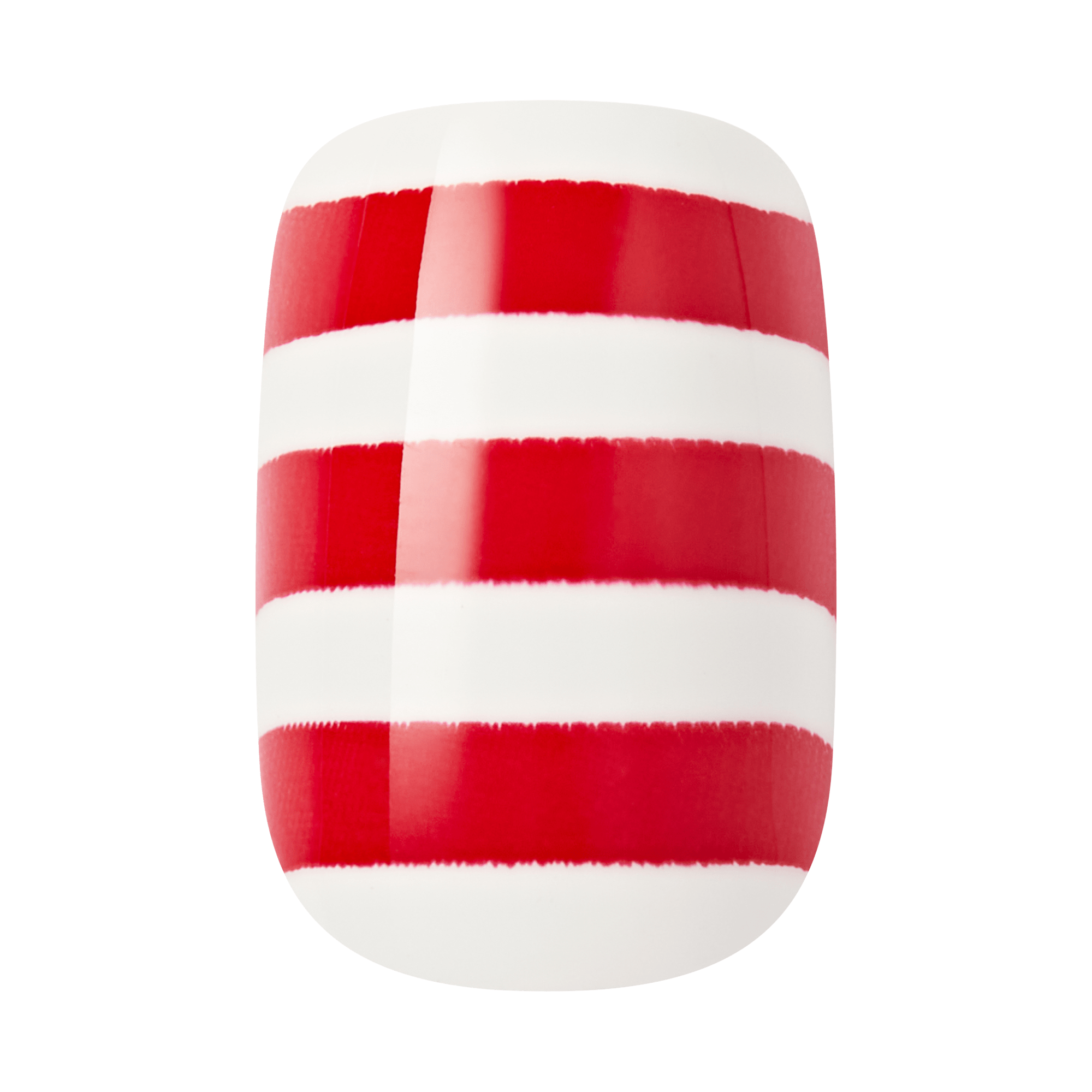 Red and white striped cylindrical container or canister
