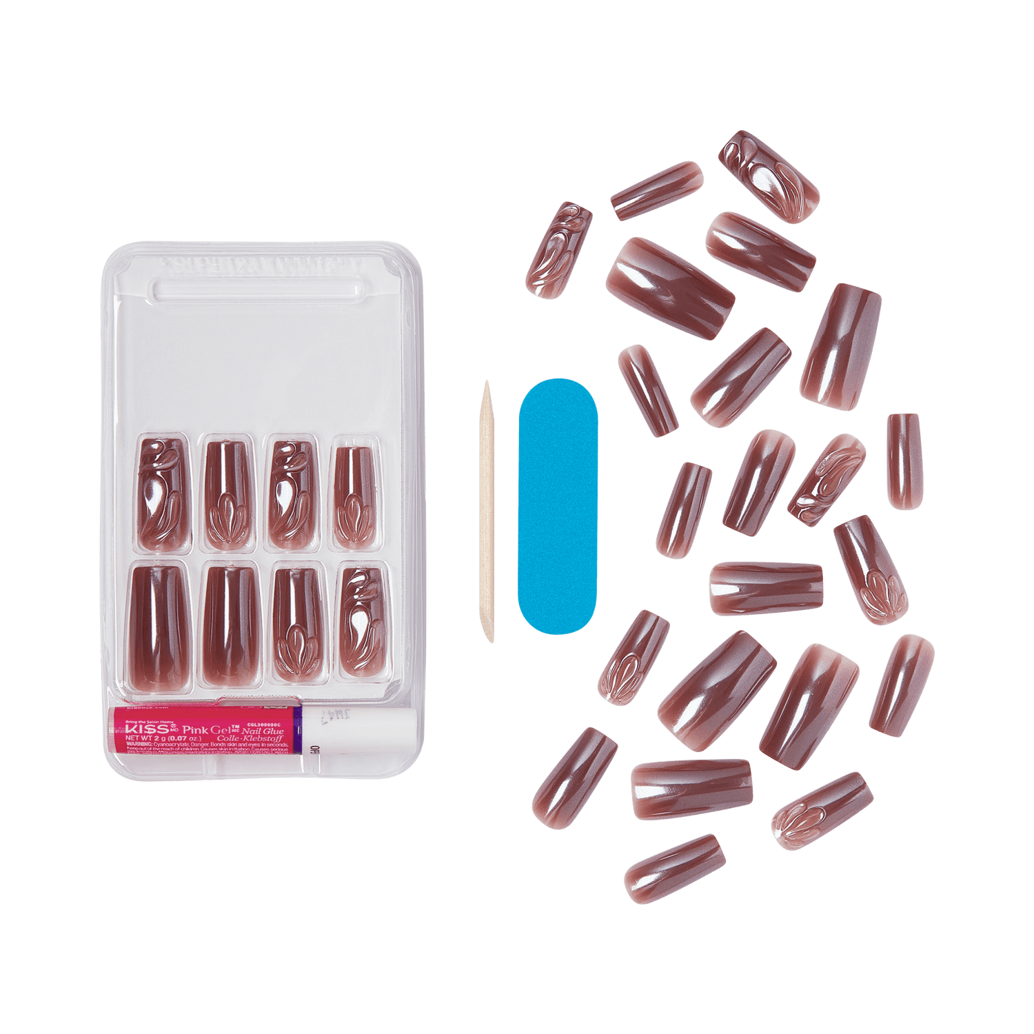 KISS Gel Fantasy Allure Press On Glue Nails - Melody of Us