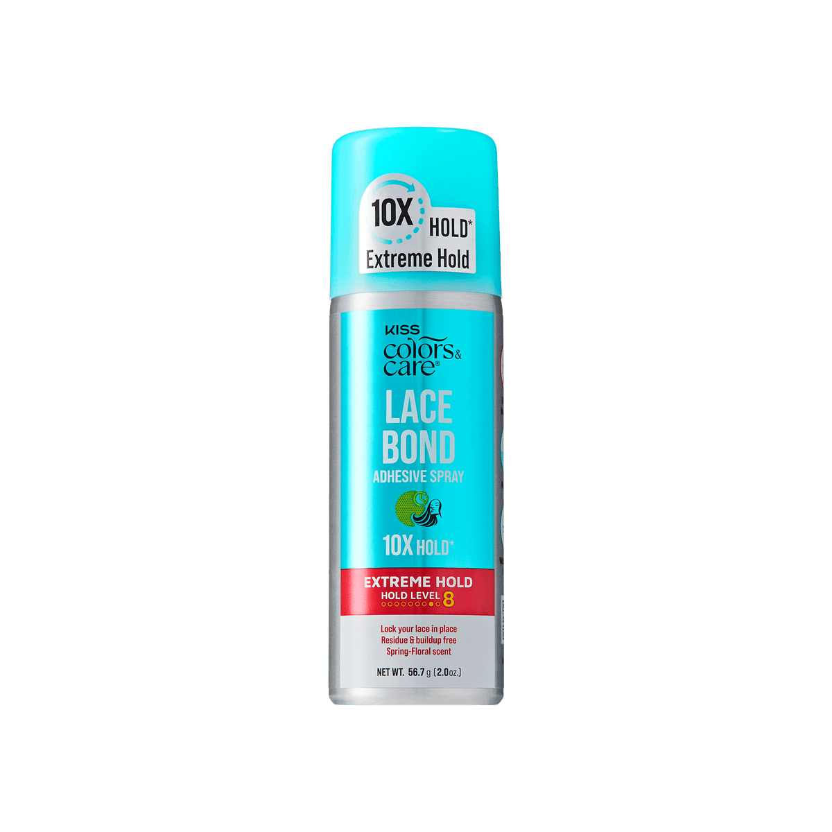 Kiss Colors & Care Lace Bond Spray | Extreme Hold, Wig Adhesive Spray, Wig Glue, Travel Size, 2 oz, Hair Care