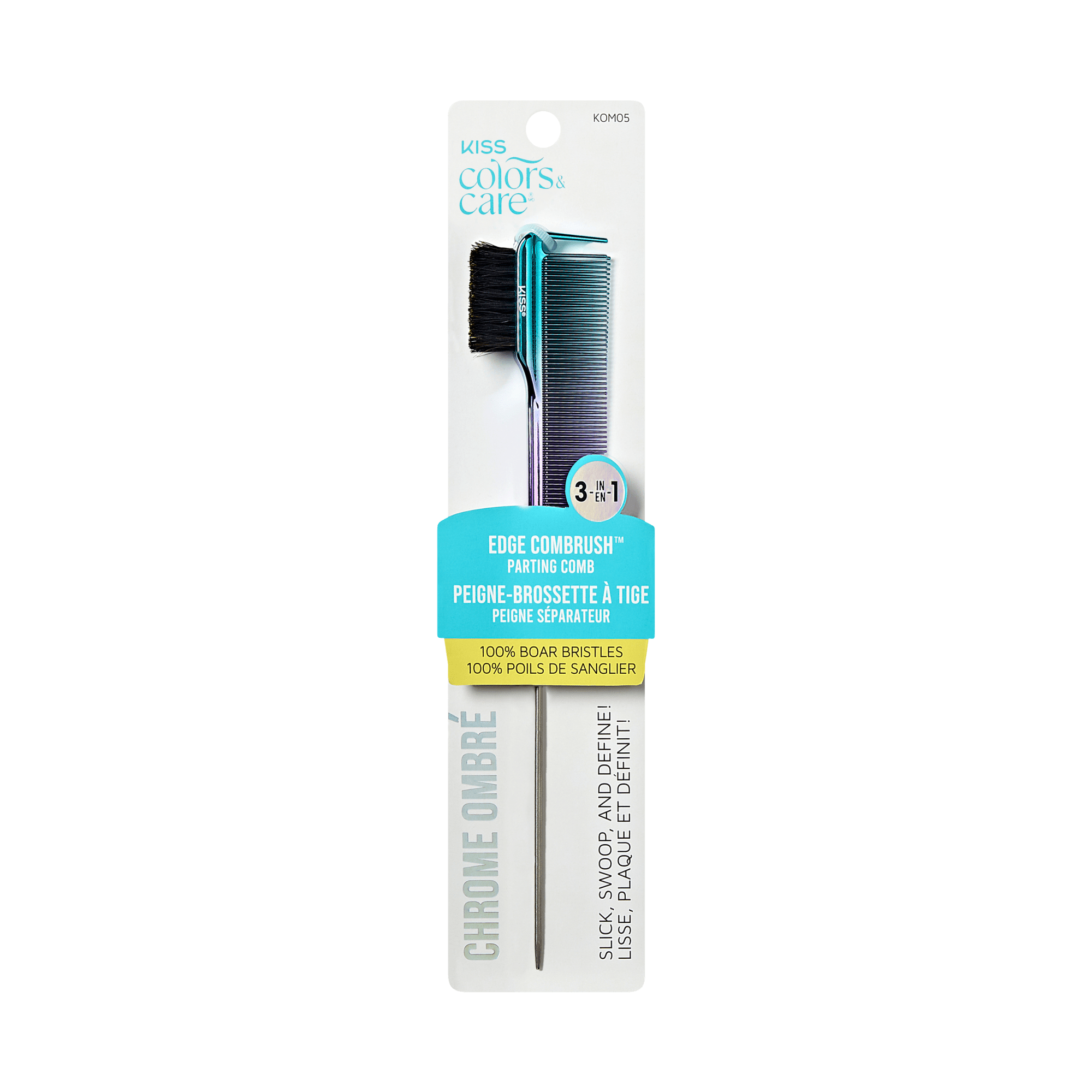 KISS Colors & Care 3-in-1 Ombre Chrome Edge Combrush