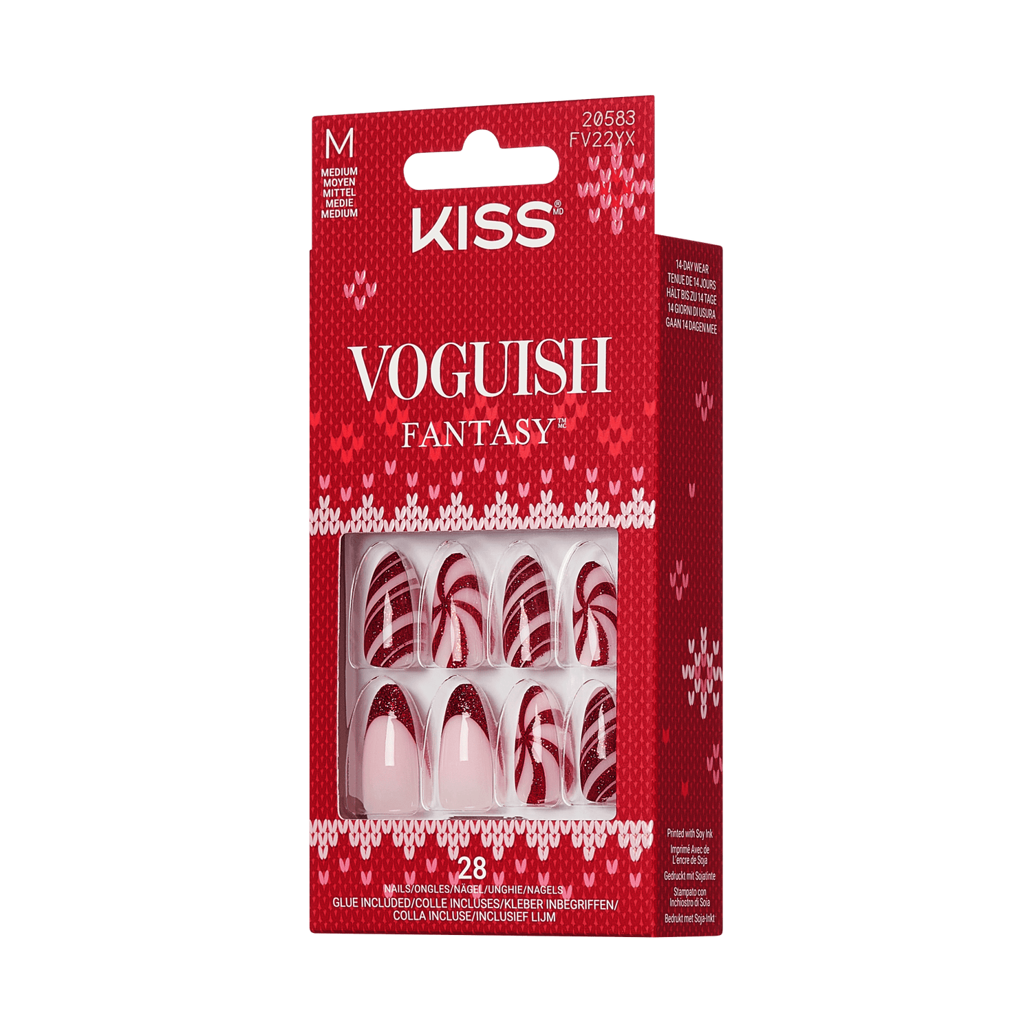 KISS Voguish Fantasy Holiday Press On Glue Nails - One More Kiss