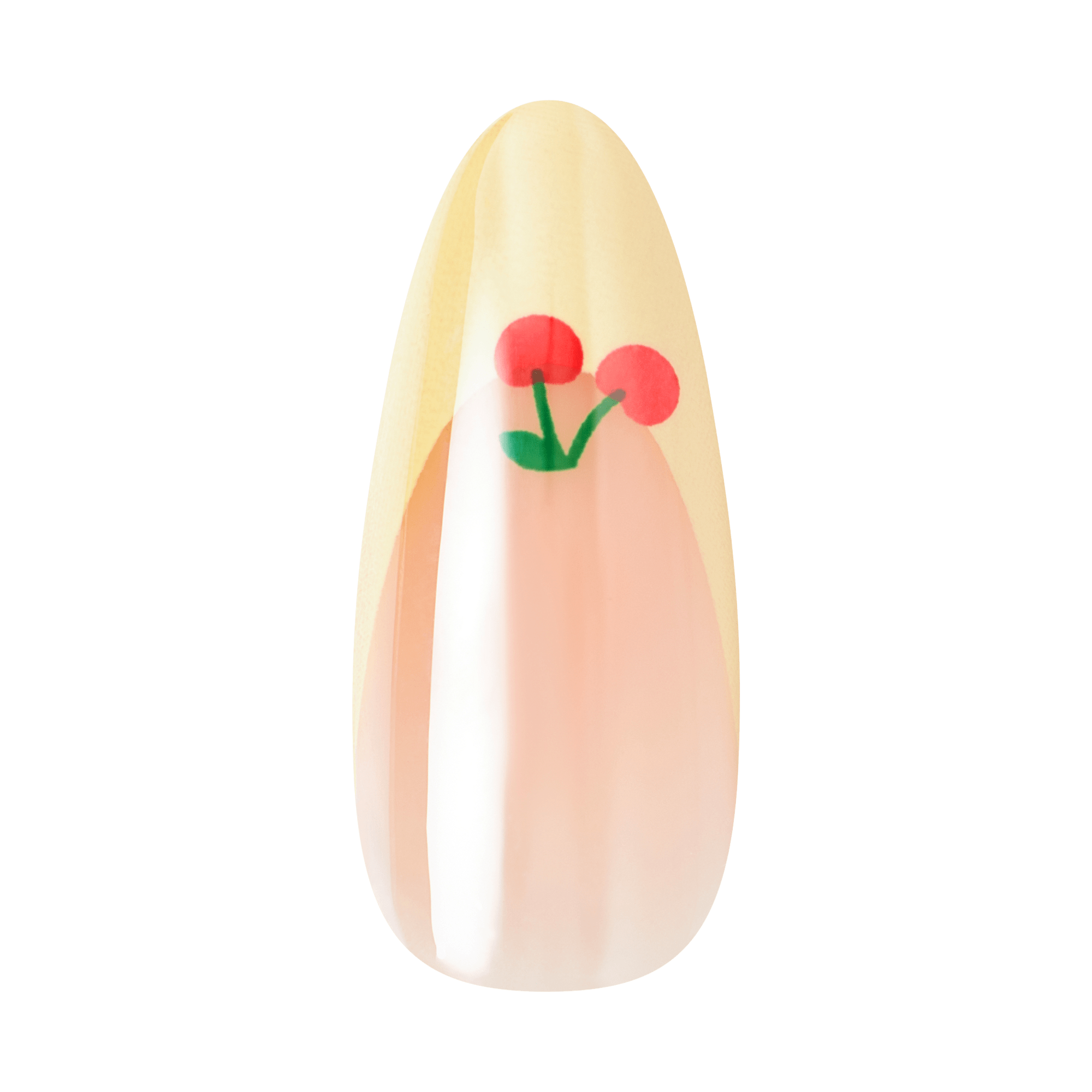 Kiss Core Design Press On Fake Glue Nails - Post Summer | French Design, Yellow, Long, Almond
