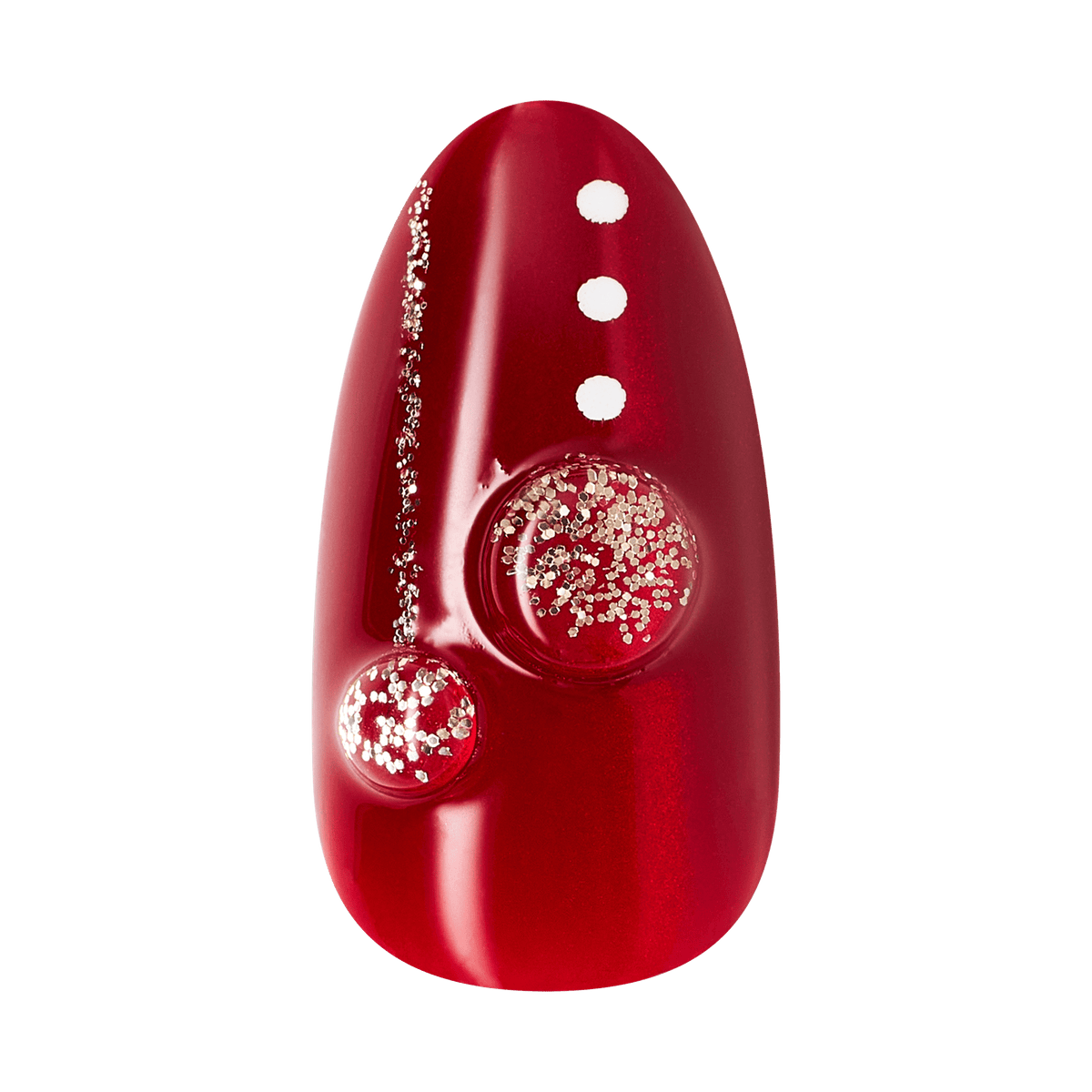 Kiss Merry Holiday Press On Fake Glue Nails - Deck The Nails | Design, Red & White, Medium, Almond