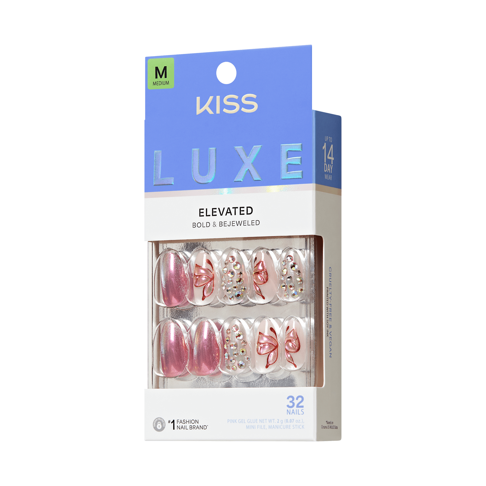 KISS LUXE Press On Glue Nails - Rose Knot