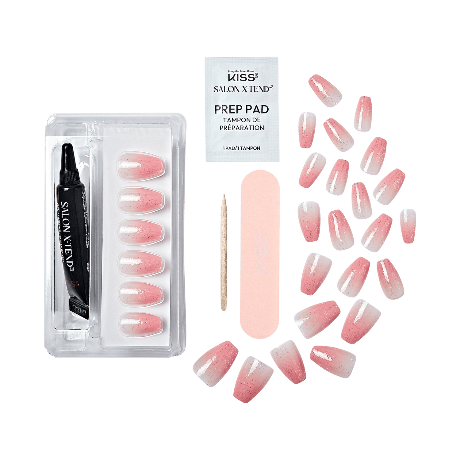 KISS Salon X-tend Design Press On Gel Nails - Detox