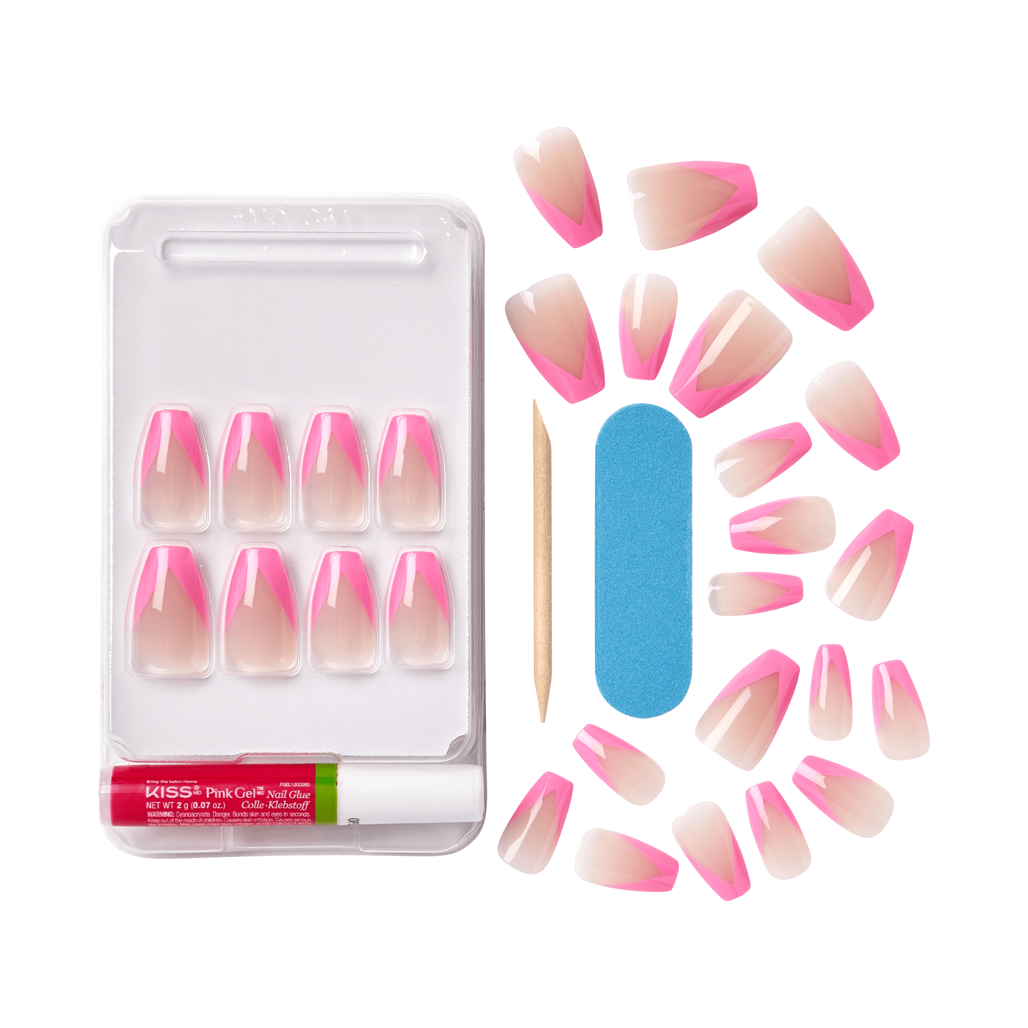 Contents of KISS Salon Acrylic French Color nails in &