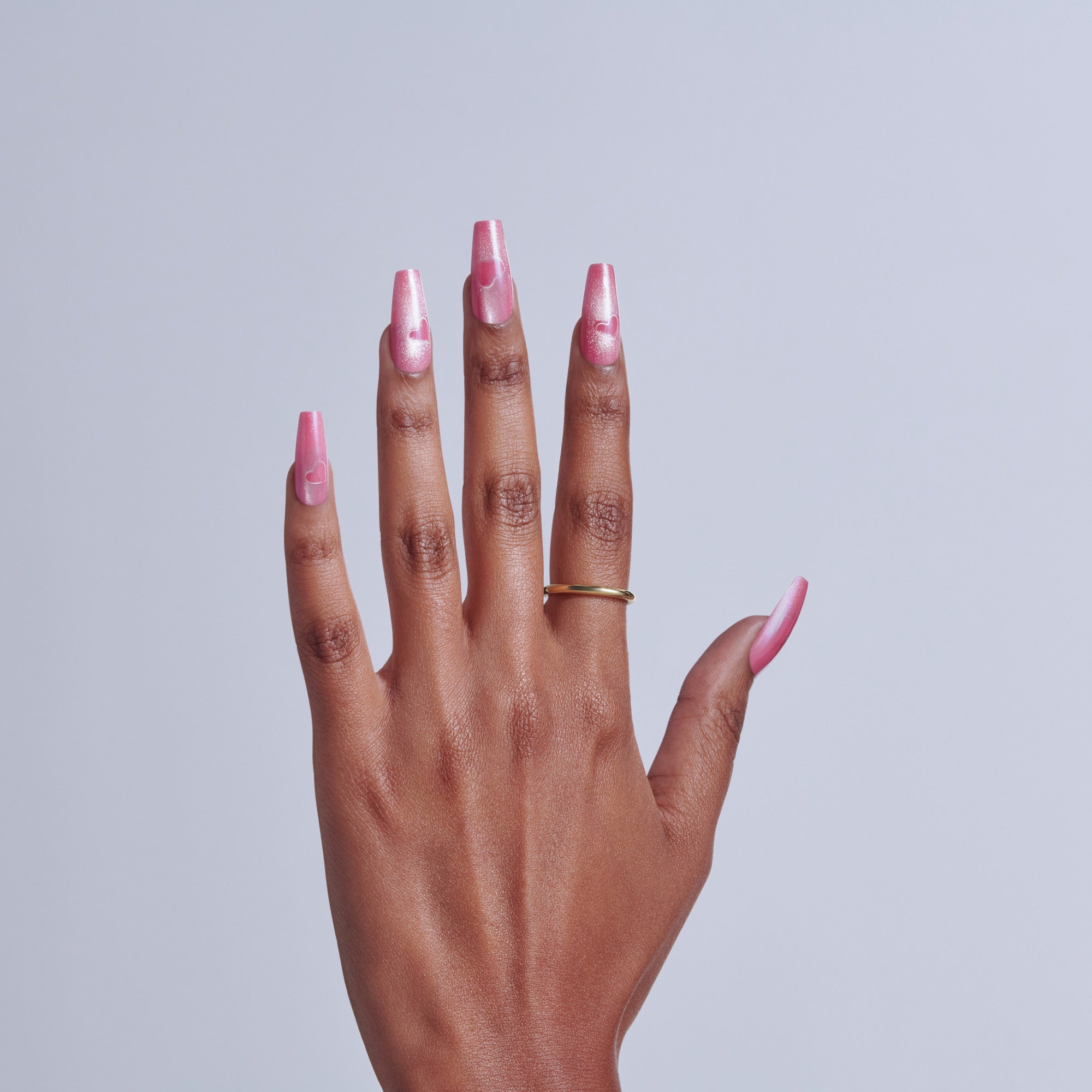 KISS GLAM Embellished Press On Glue Nails - Pink Sugar