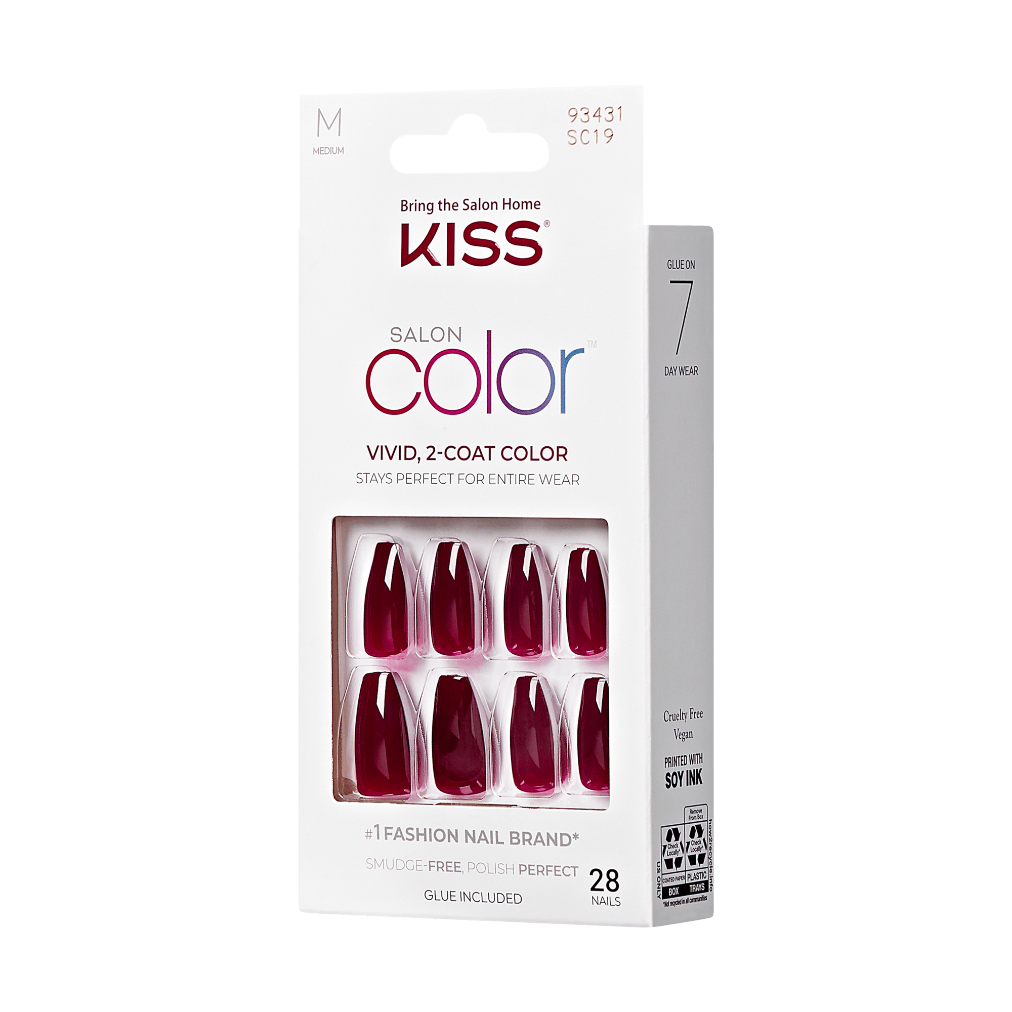 KISS Salon Color Press On Glue Nails - Main Squeeze
