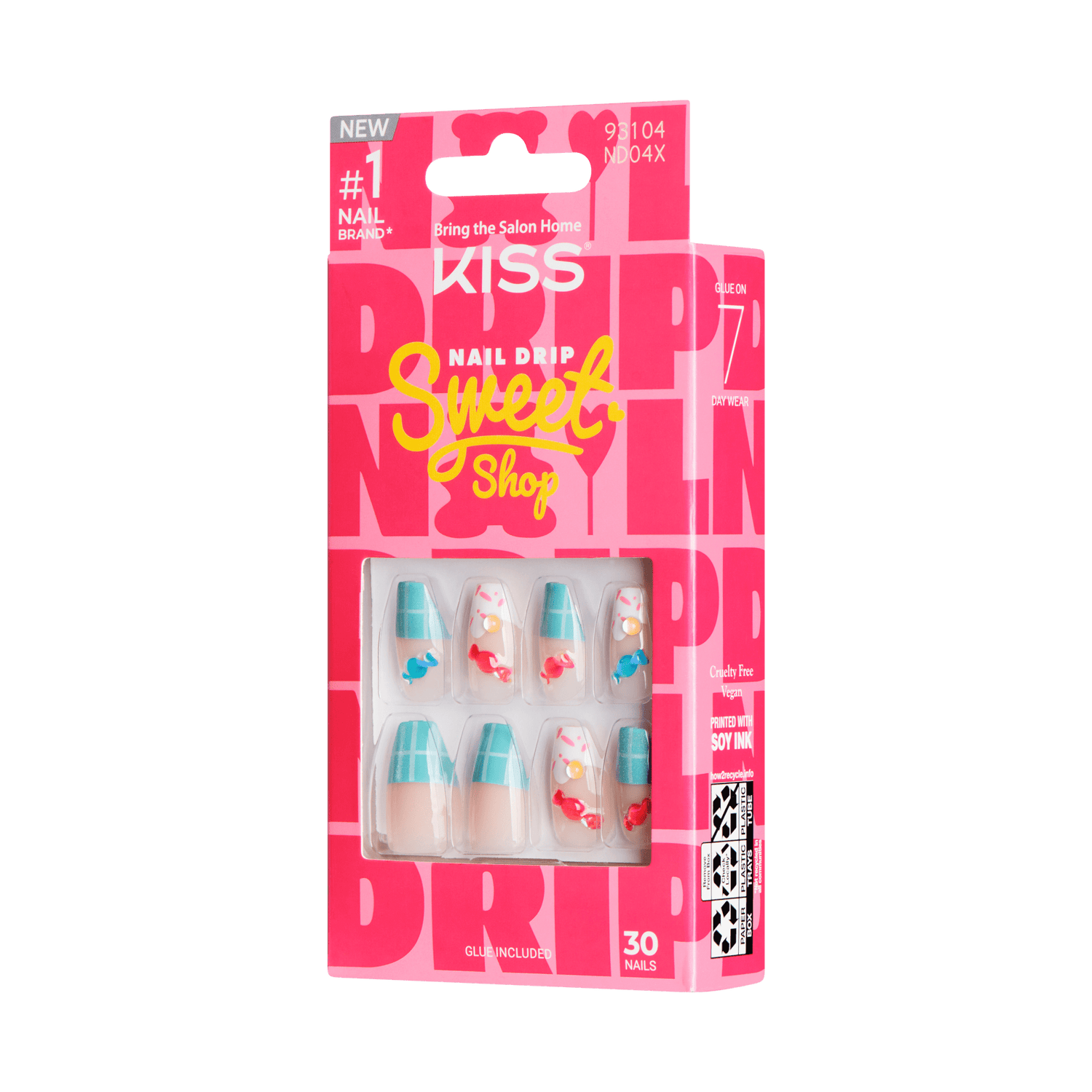 KISS Nail Drip Sweet Shop Press On Glue Nails - Straight Drippin