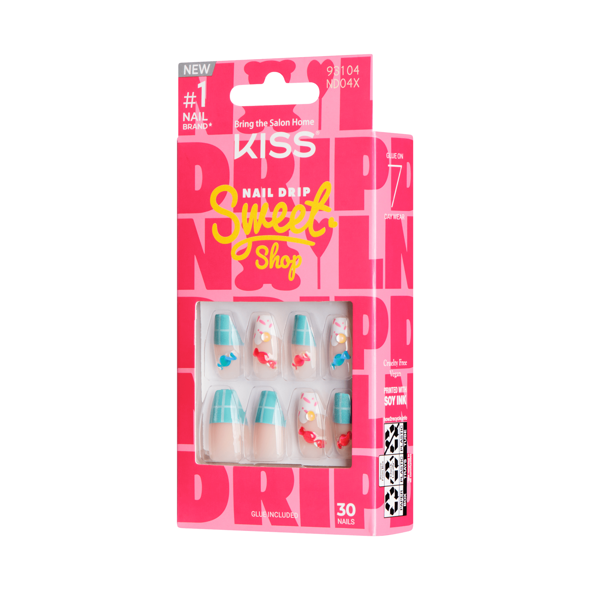 KISS Nail Drip Sweet Shop Press On Glue Nails - Straight Drippin