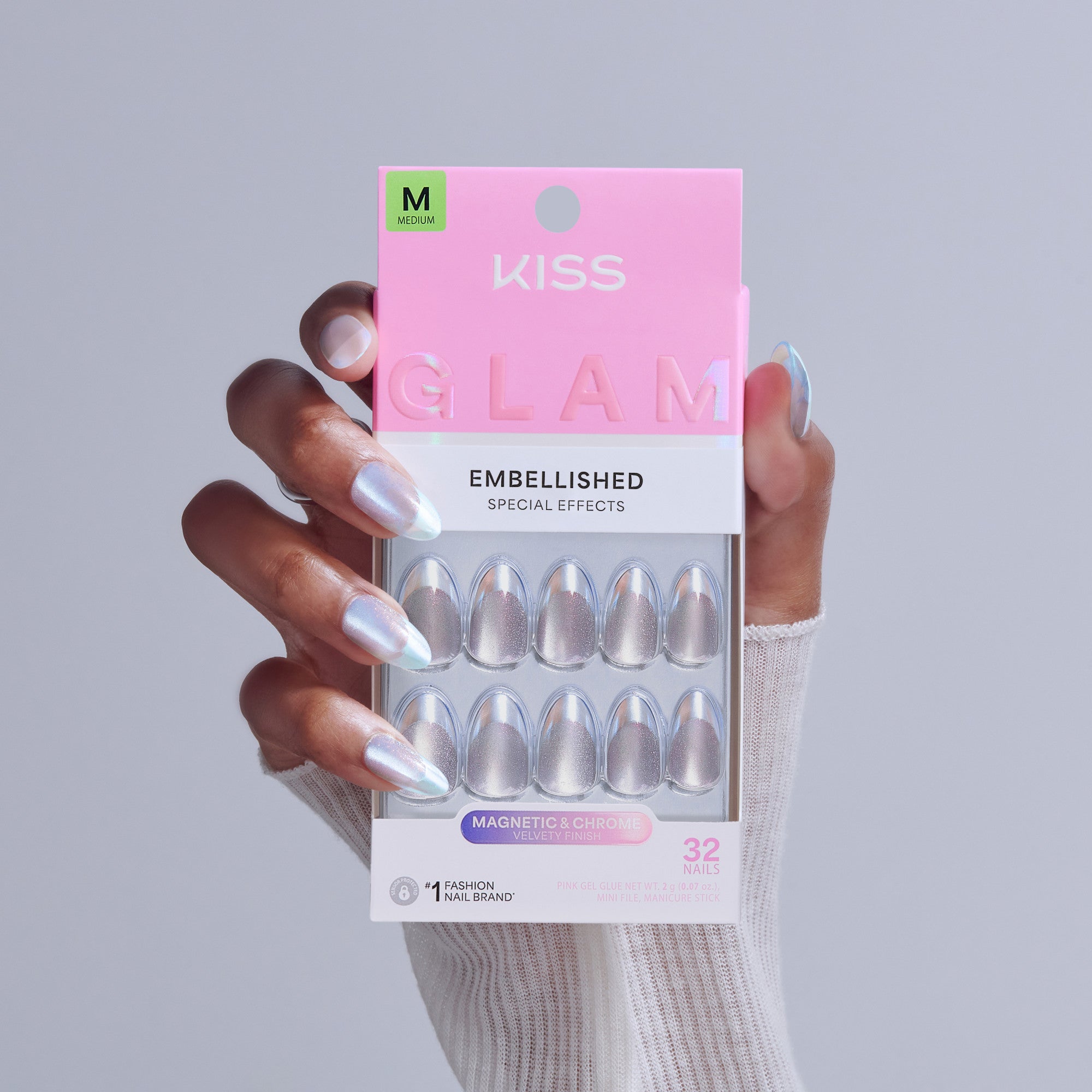 KISS GLAM Embellished Press On Glue Nails - Fairy Tale