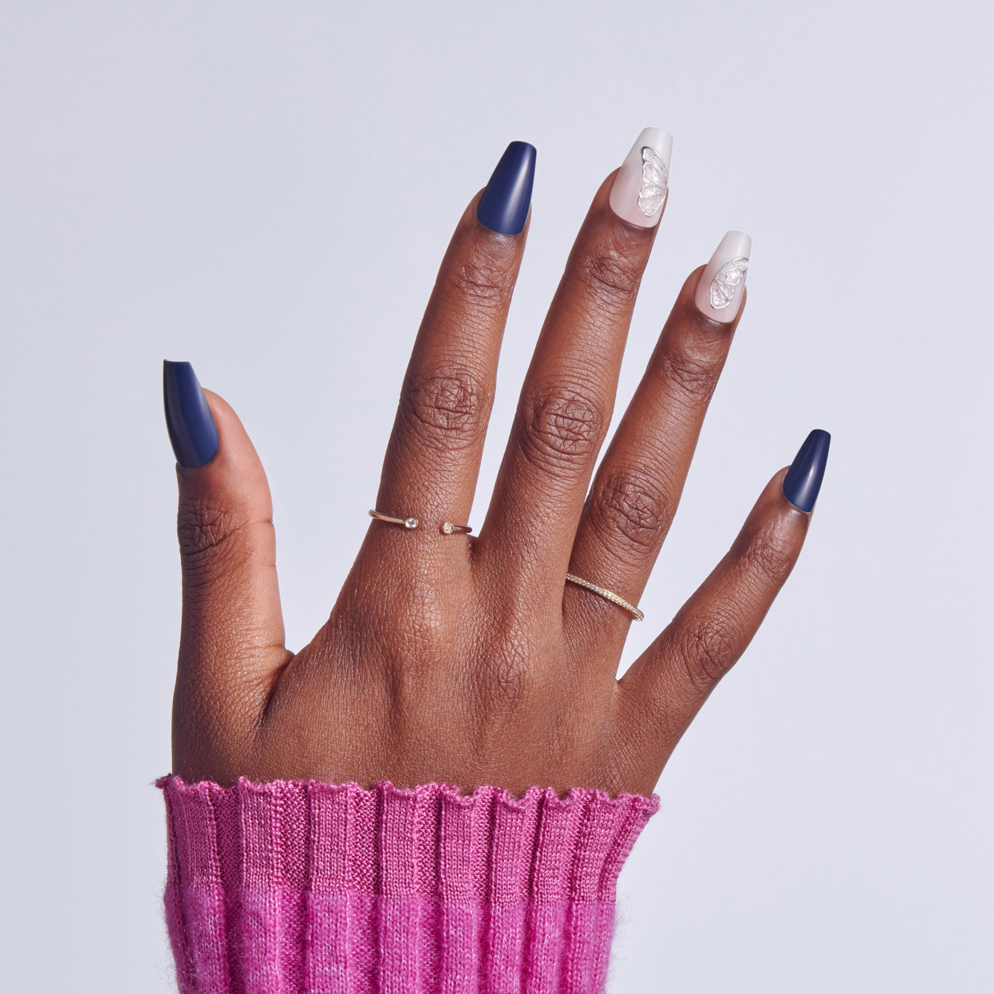 KISS GLAM 3D & Jewel Press On Glue Nails - Starry Serenade