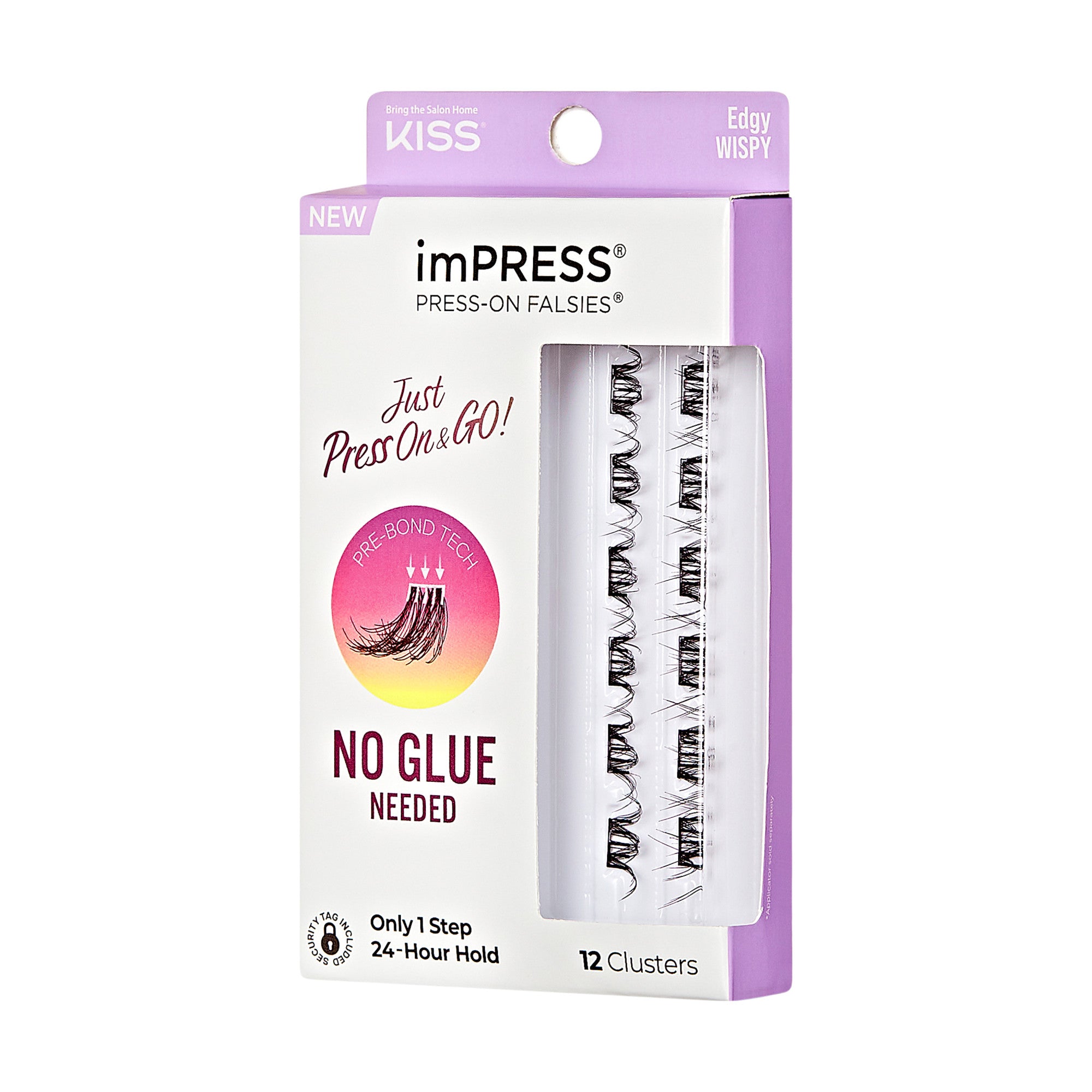 Impress Falsies Self Adhesive Eyelashes, 12 Lash Clusters - Edgy