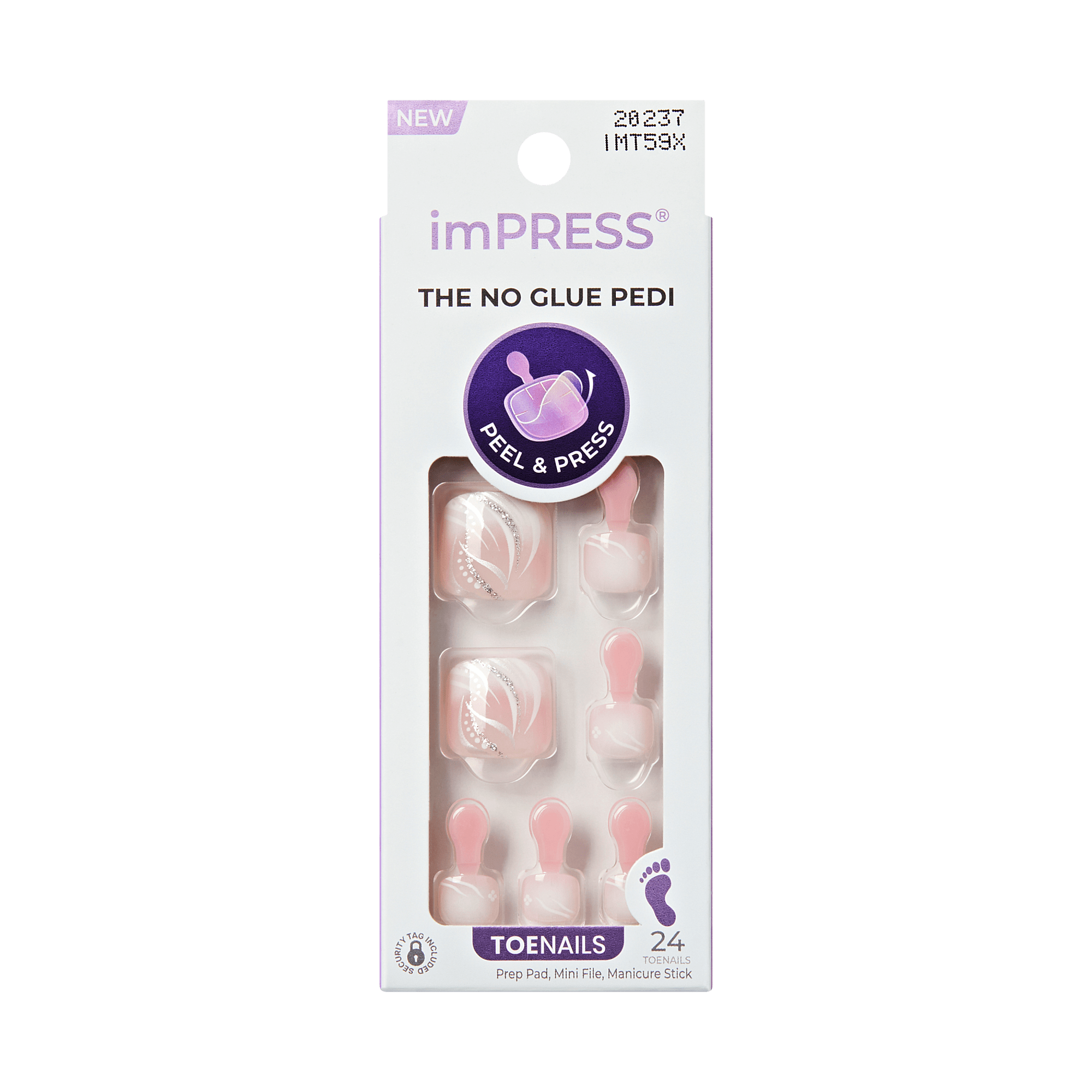 imPRESS no glue pedi packaging on a transparent background