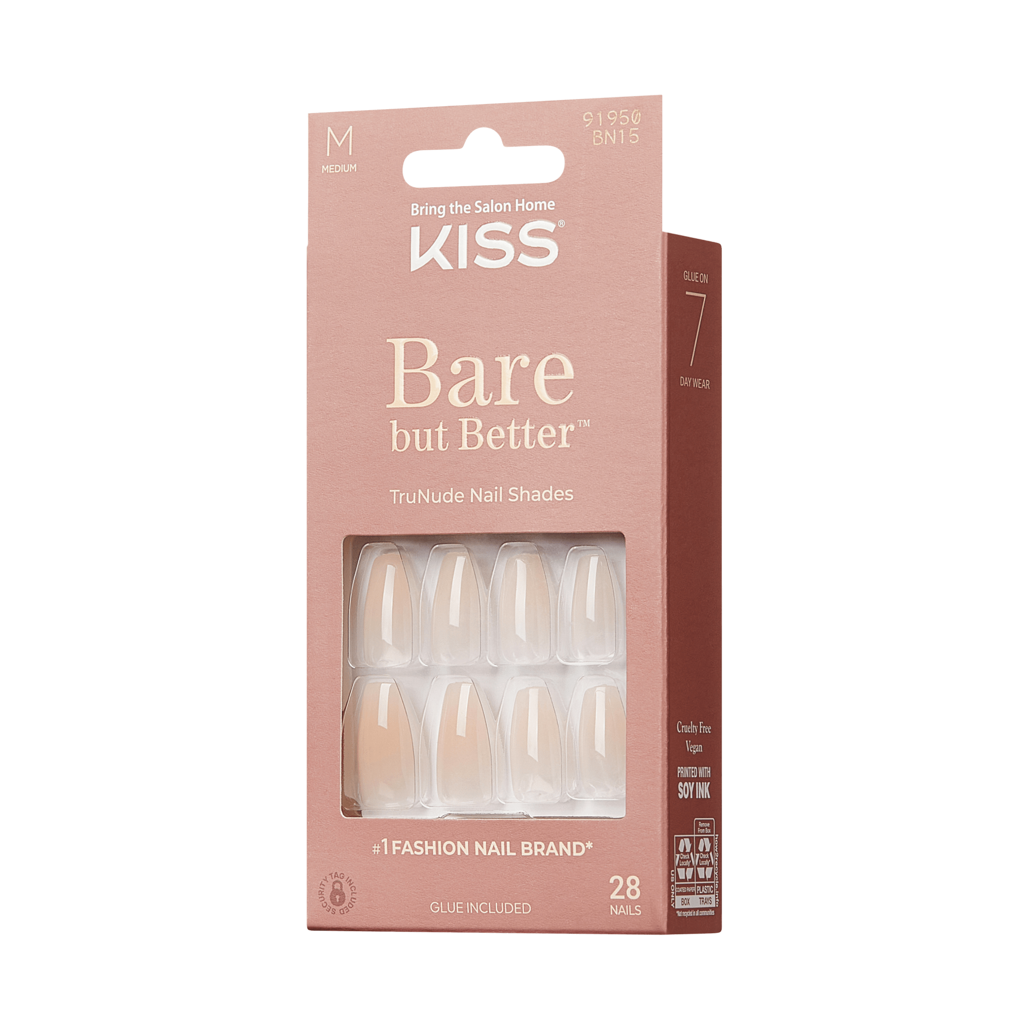 KISS Bare but Better Press On Glue Nails - Embrace It